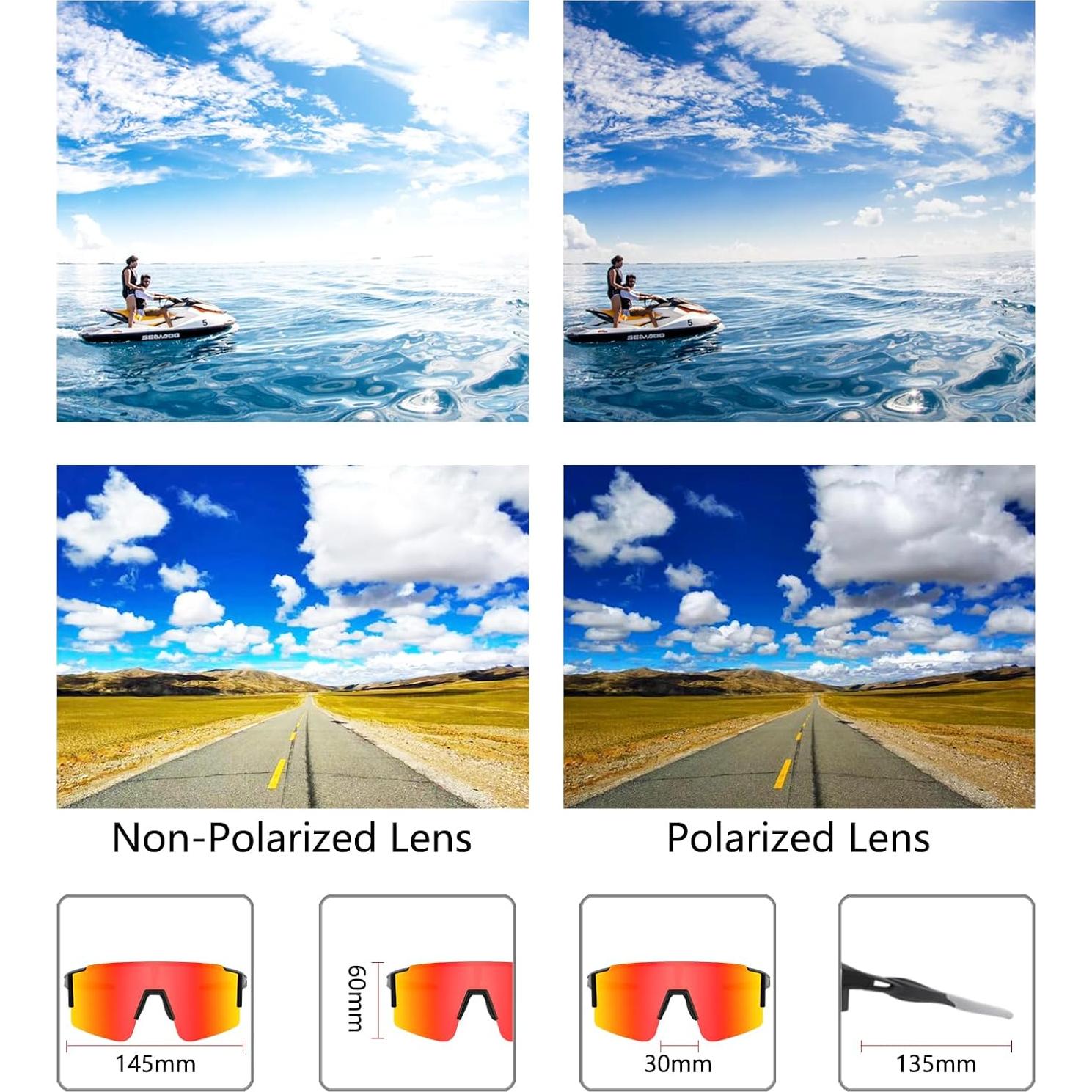 Gafas de sol OULAIQI polarizadas 3 lentes para ciclismo