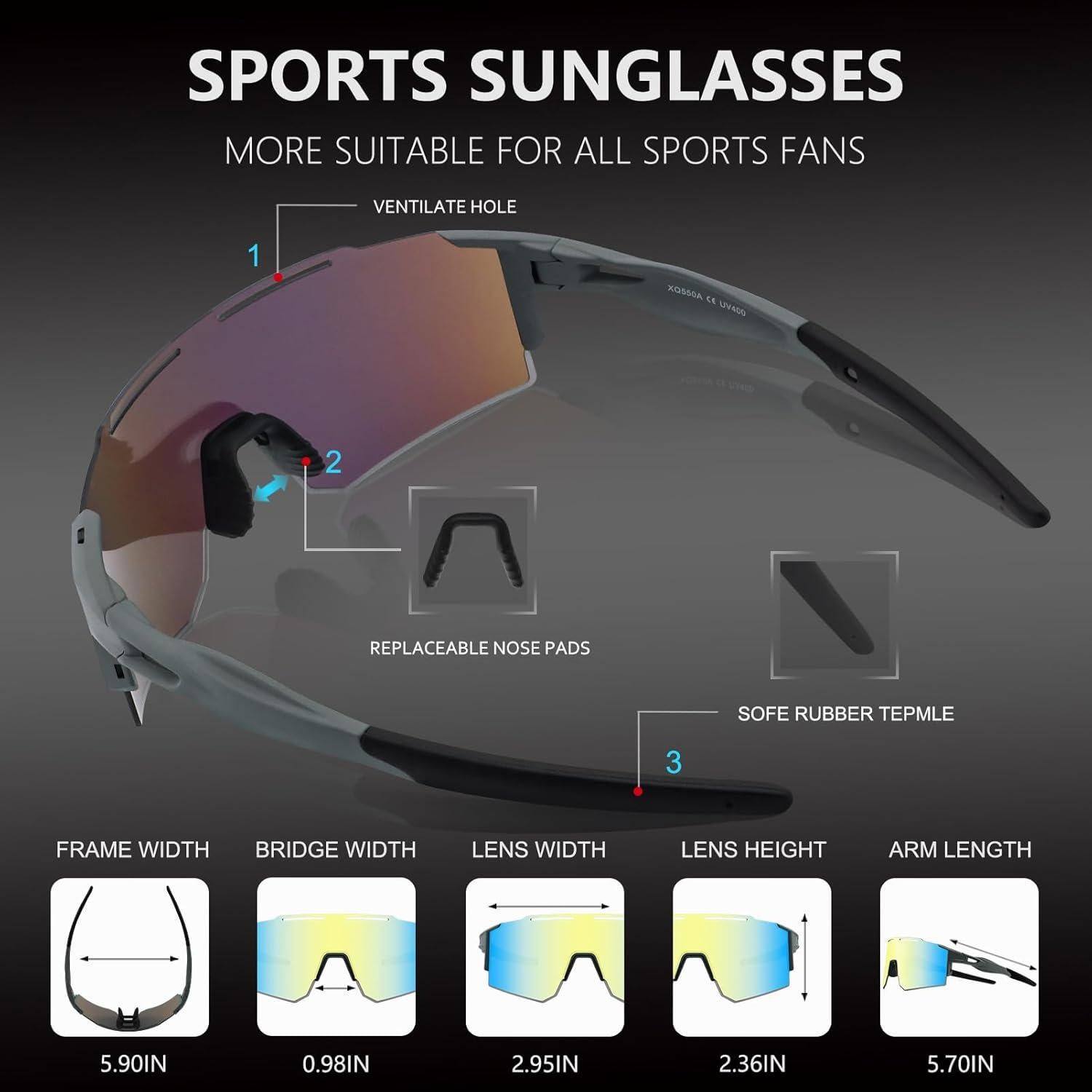 Gafas de sol OULAIQI Qlq-550a para ciclismo UV400