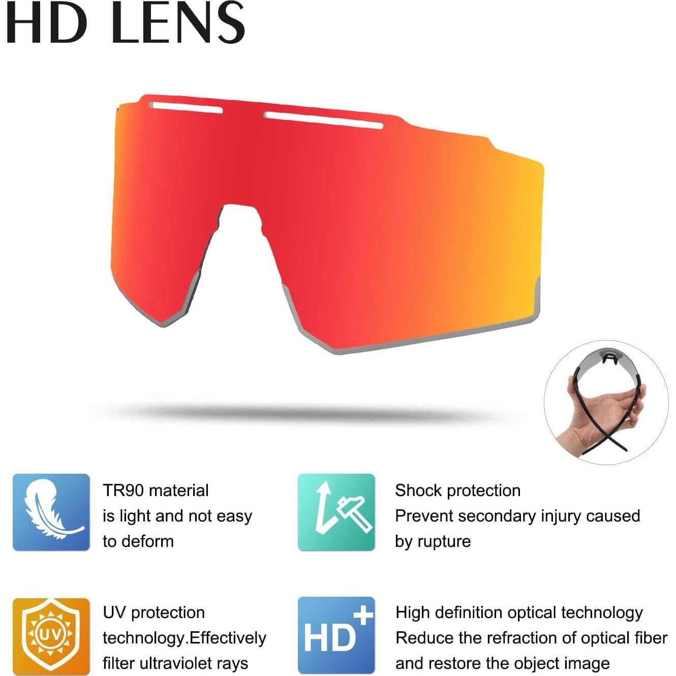 Gafas de sol OULAIQI para ciclismo con 3 lentes intercambiables