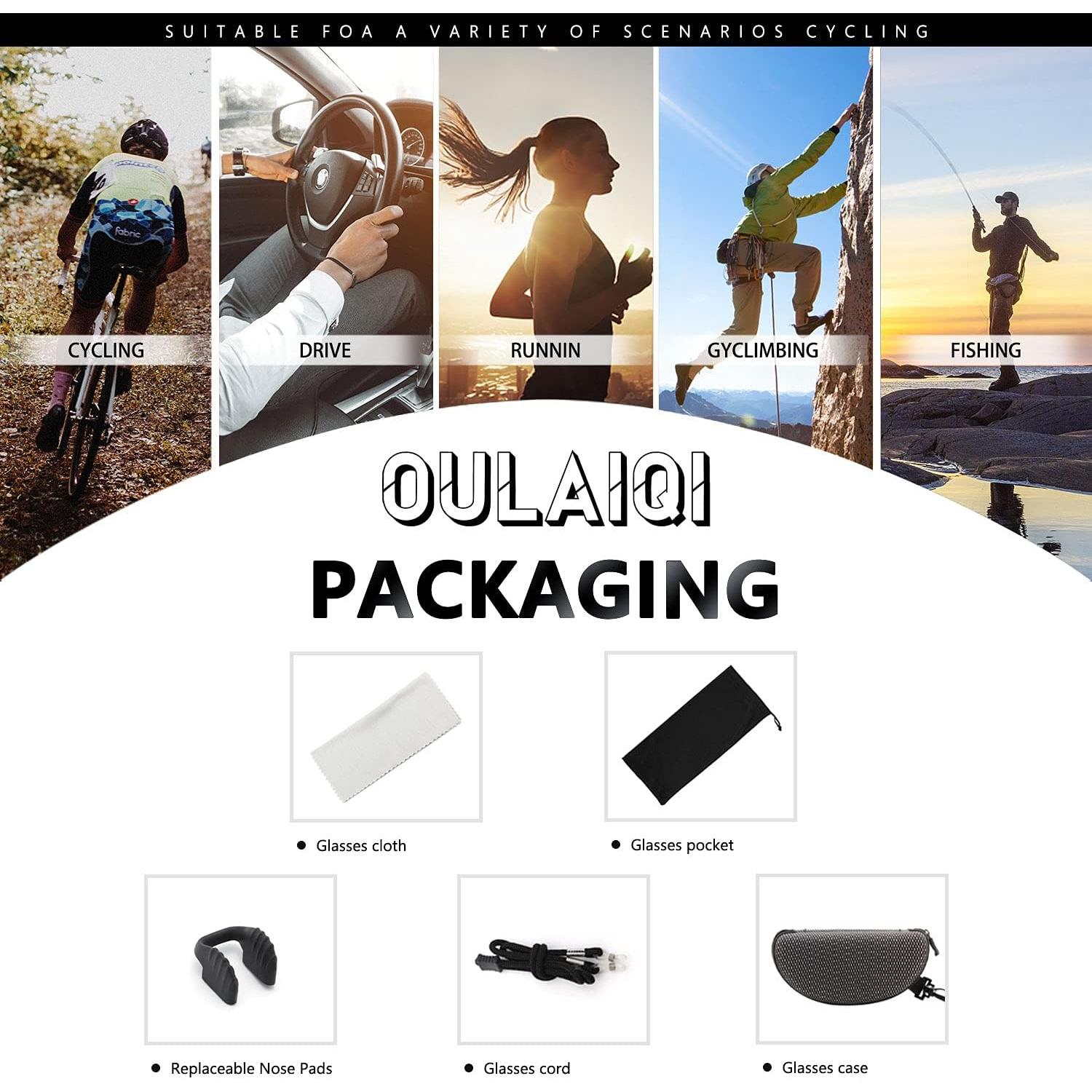 Gafas de sol OULAIQI para ciclismo con 3 lentes intercambiables