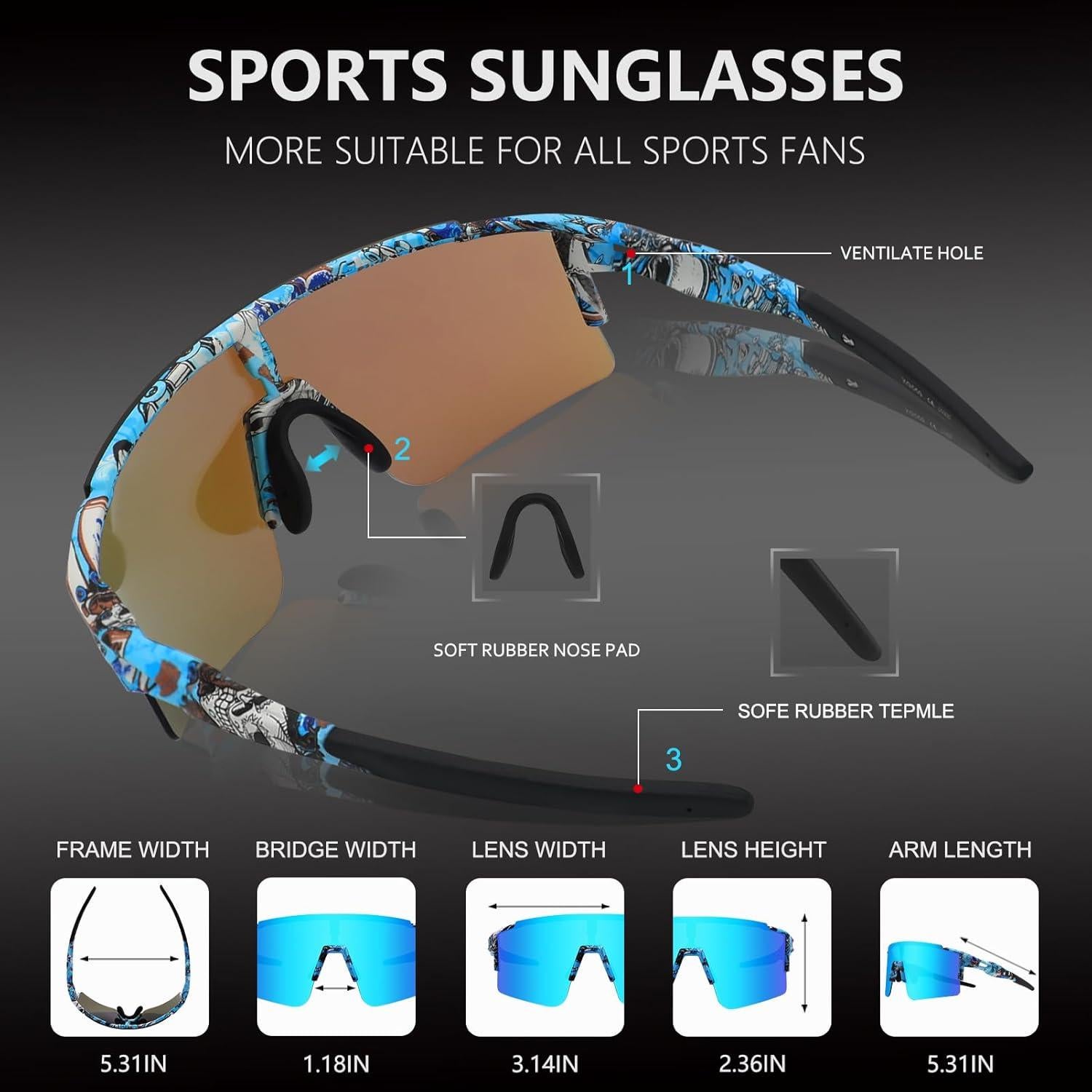 Gafas de sol OULAIQI para ciclismo con lentes intercambiables