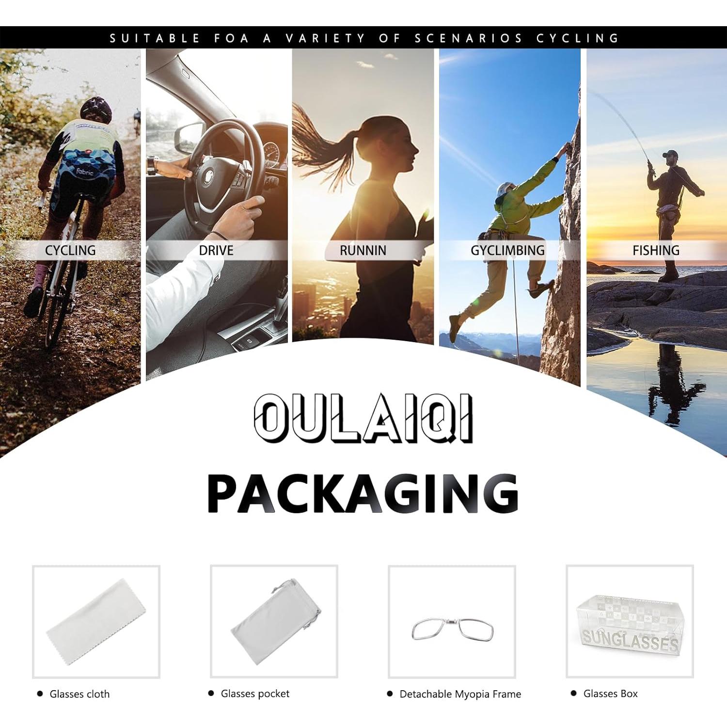 Gafas de sol OULAIQI para ciclismo con lentes intercambiables