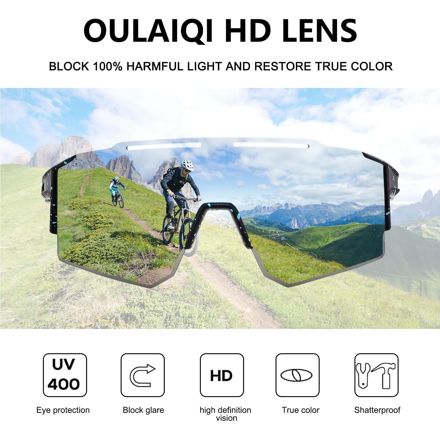 Gafas de sol OULAIQI para ciclismo con lentes intercambiables