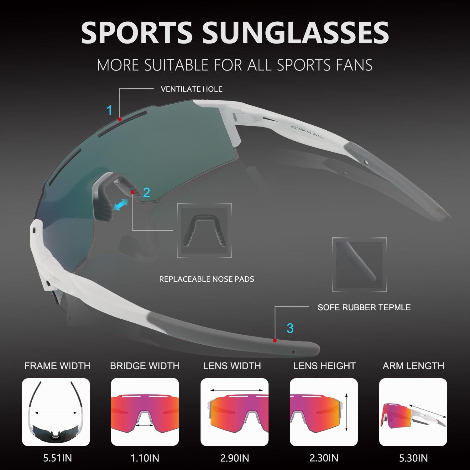 Gafas de sol OULAIQI para ciclismo con lentes intercambiables