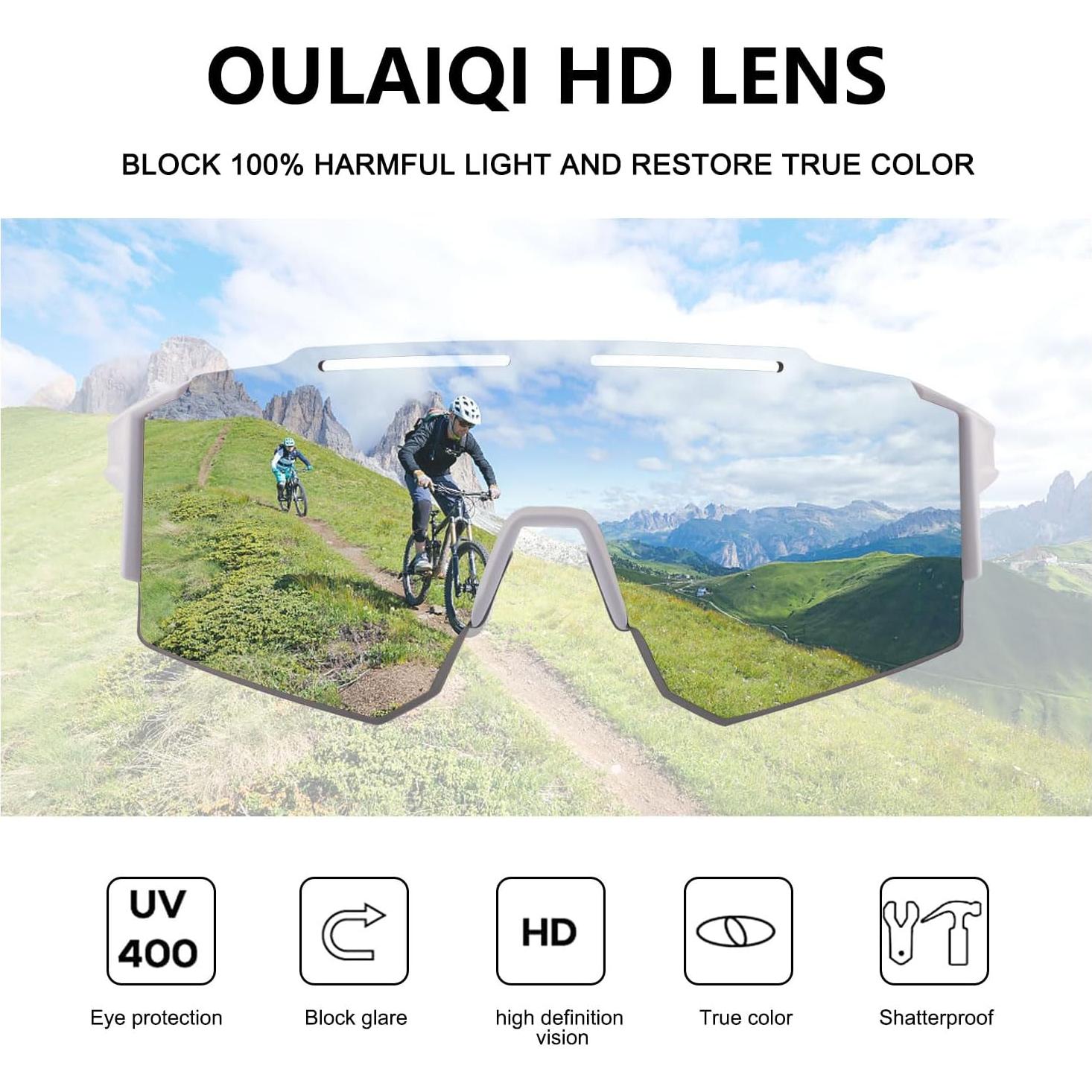 Gafas de sol OULAIQI para ciclismo con lentes intercambiables