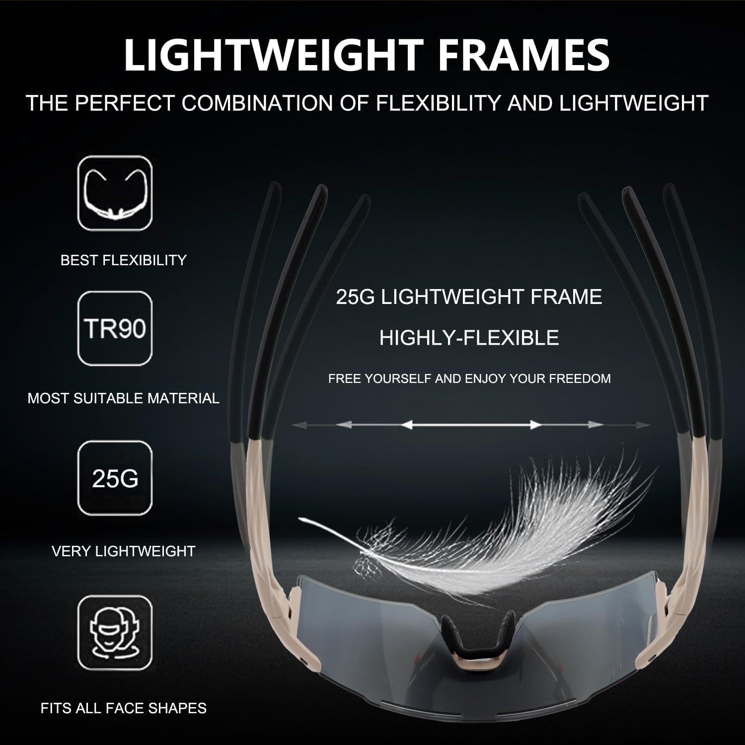 Gafas de Ciclismo OULAIQI Xq-550A Oro con Lentes Intercambiables