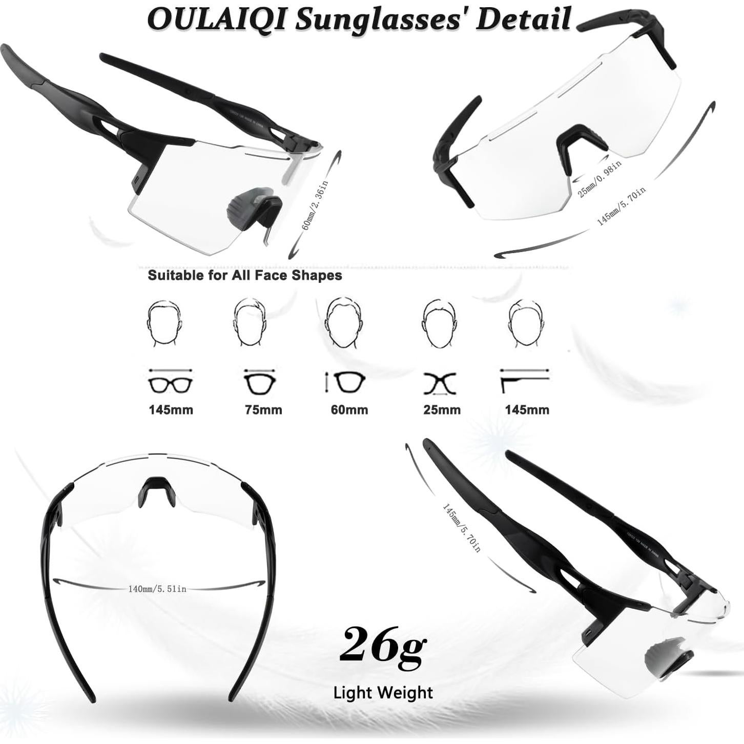 Gafas de Ciclismo OULAIQI Xq-550A con Lentes Intercambiables