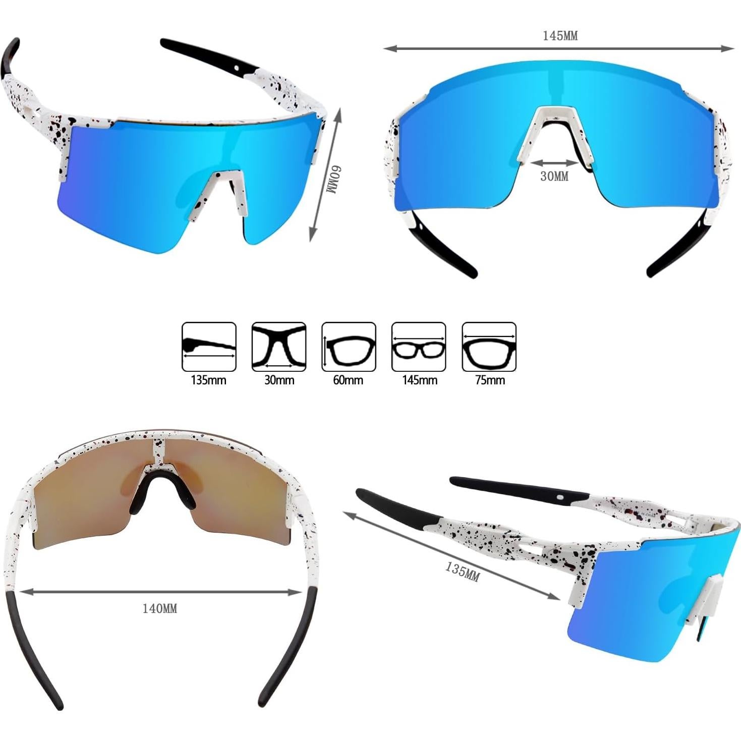 Gafas de sol OULAIQI polarizadas 3 lentes para ciclismo