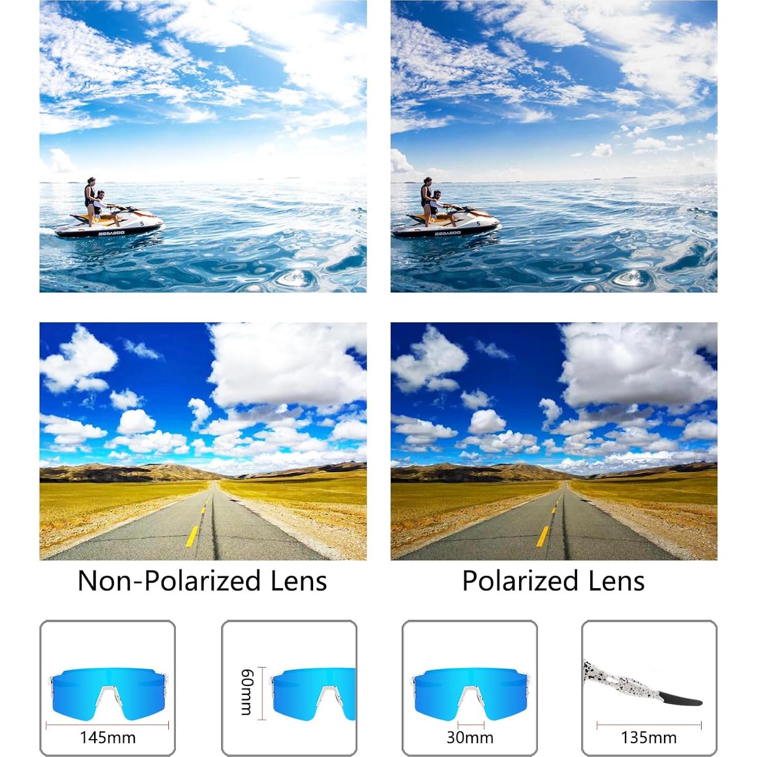 Gafas de sol OULAIQI polarizadas 3 lentes para ciclismo