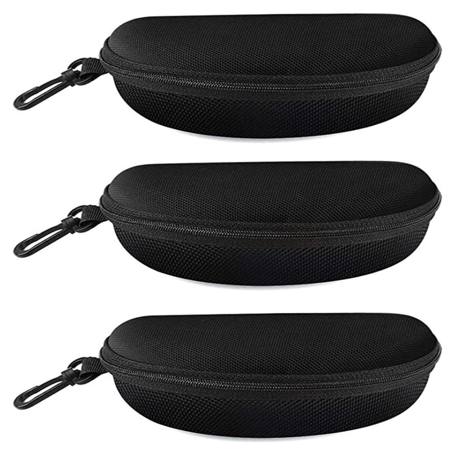 Paquete de 3 estuches negros para gafas con gancho