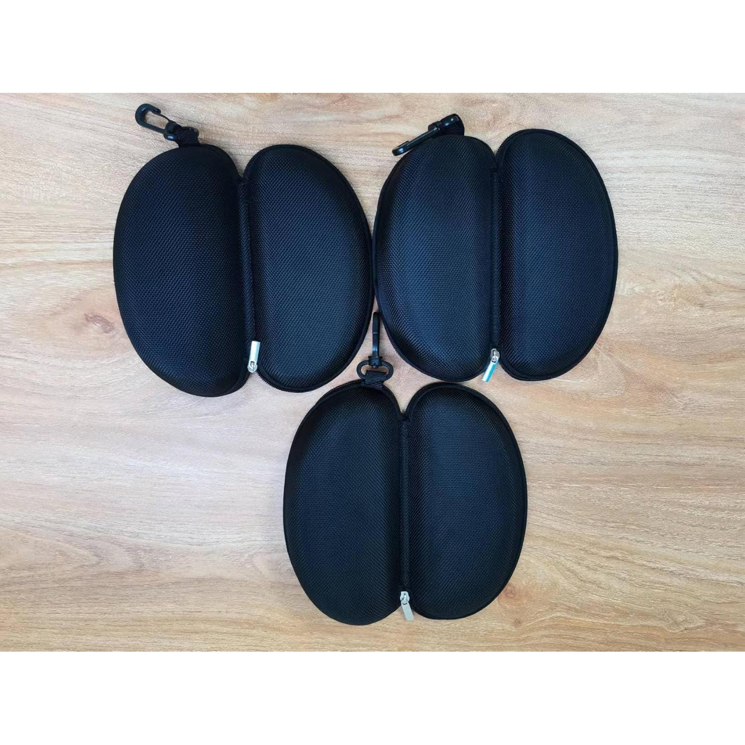 Paquete de 3 estuches negros para gafas con gancho