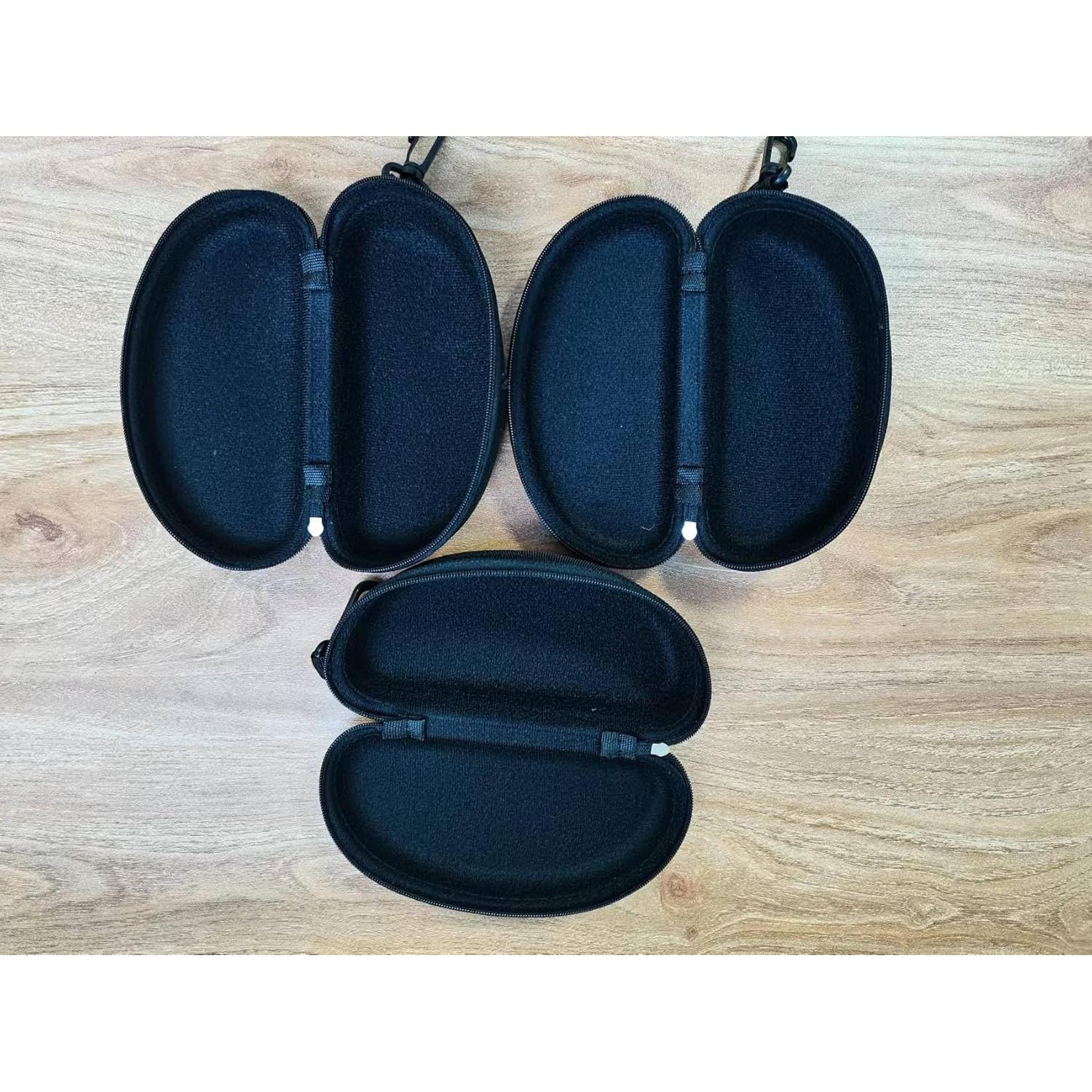 Paquete de 3 estuches negros para gafas con gancho