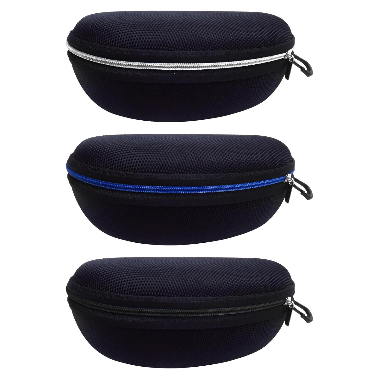 Paquete de 3 estuches para gafas EVA con gancho carabiner