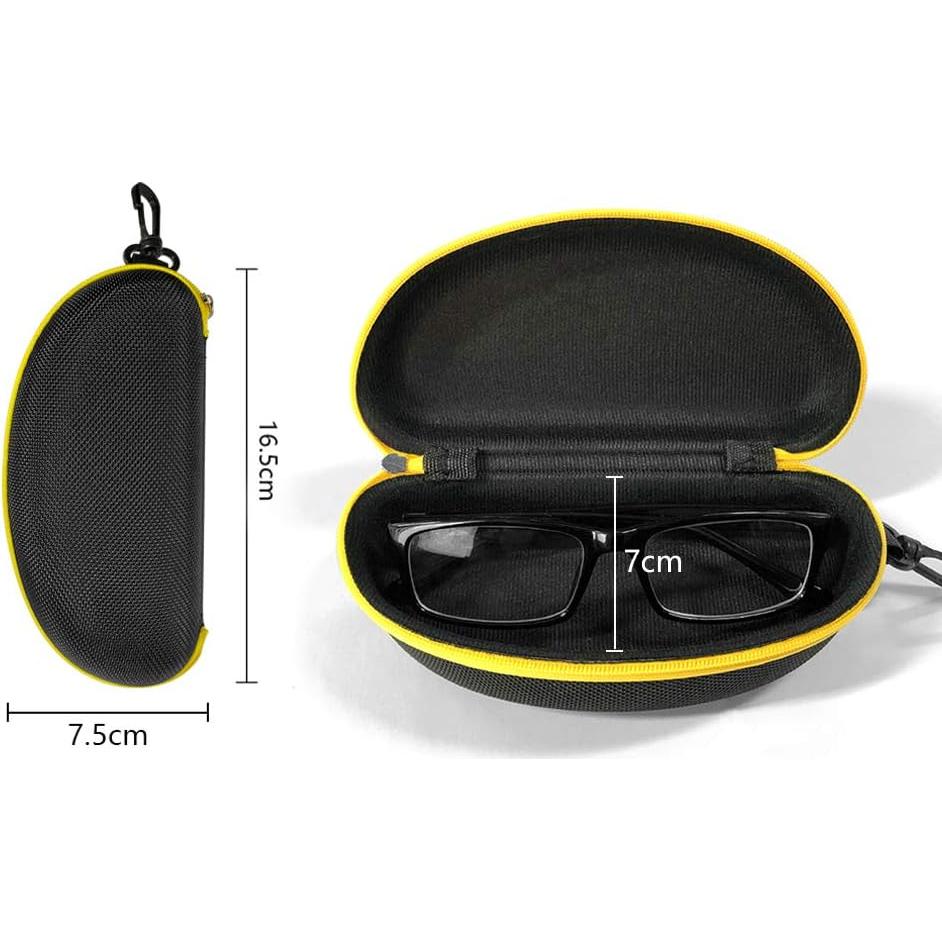 Paquete de 3 estuches amarillos para gafas con gancho