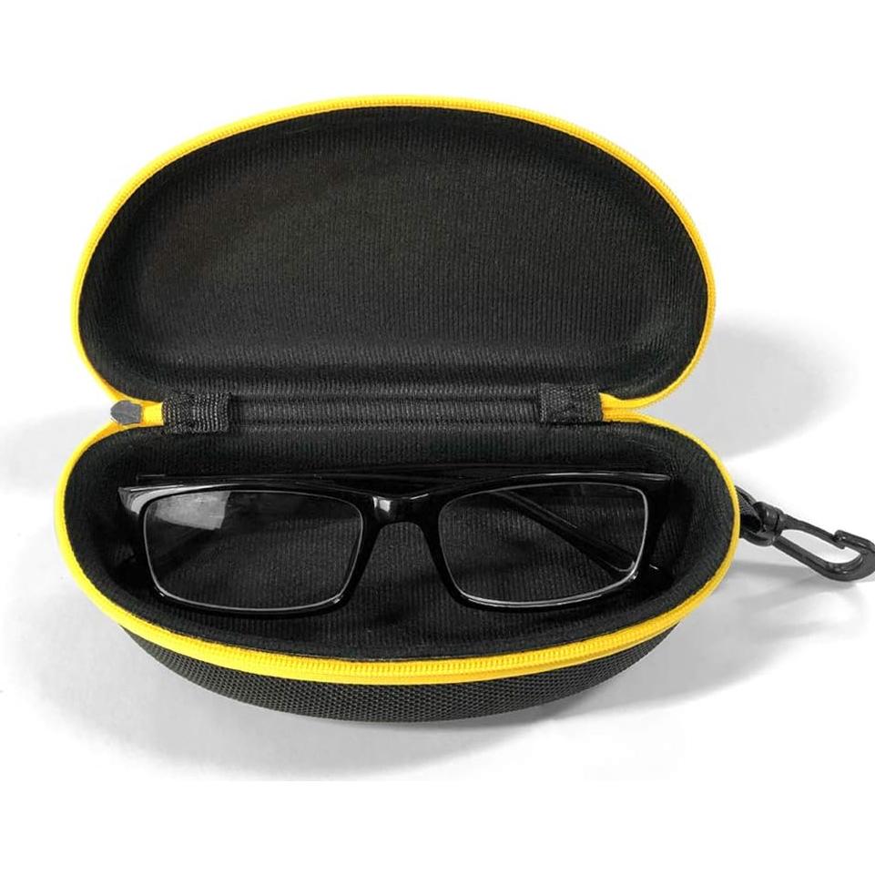 Paquete de 3 estuches amarillos para gafas con gancho