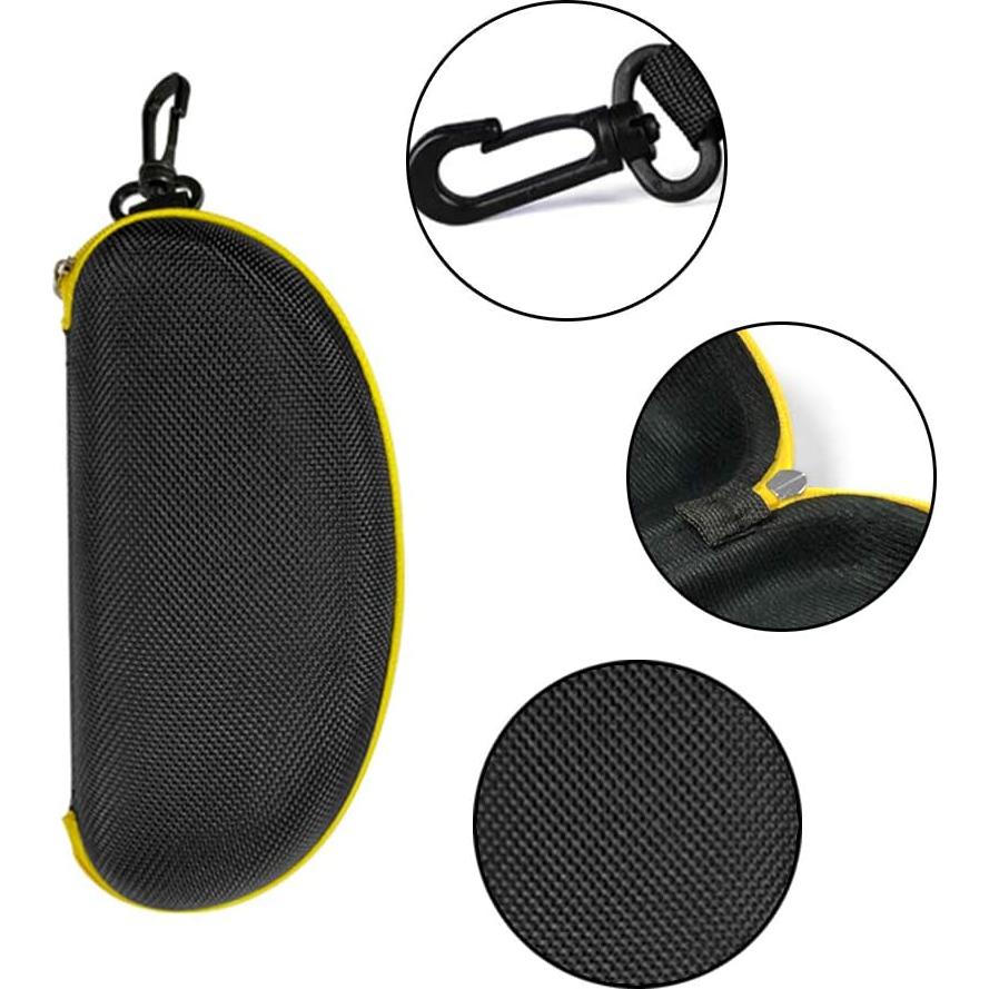 Paquete de 3 estuches amarillos para gafas con gancho