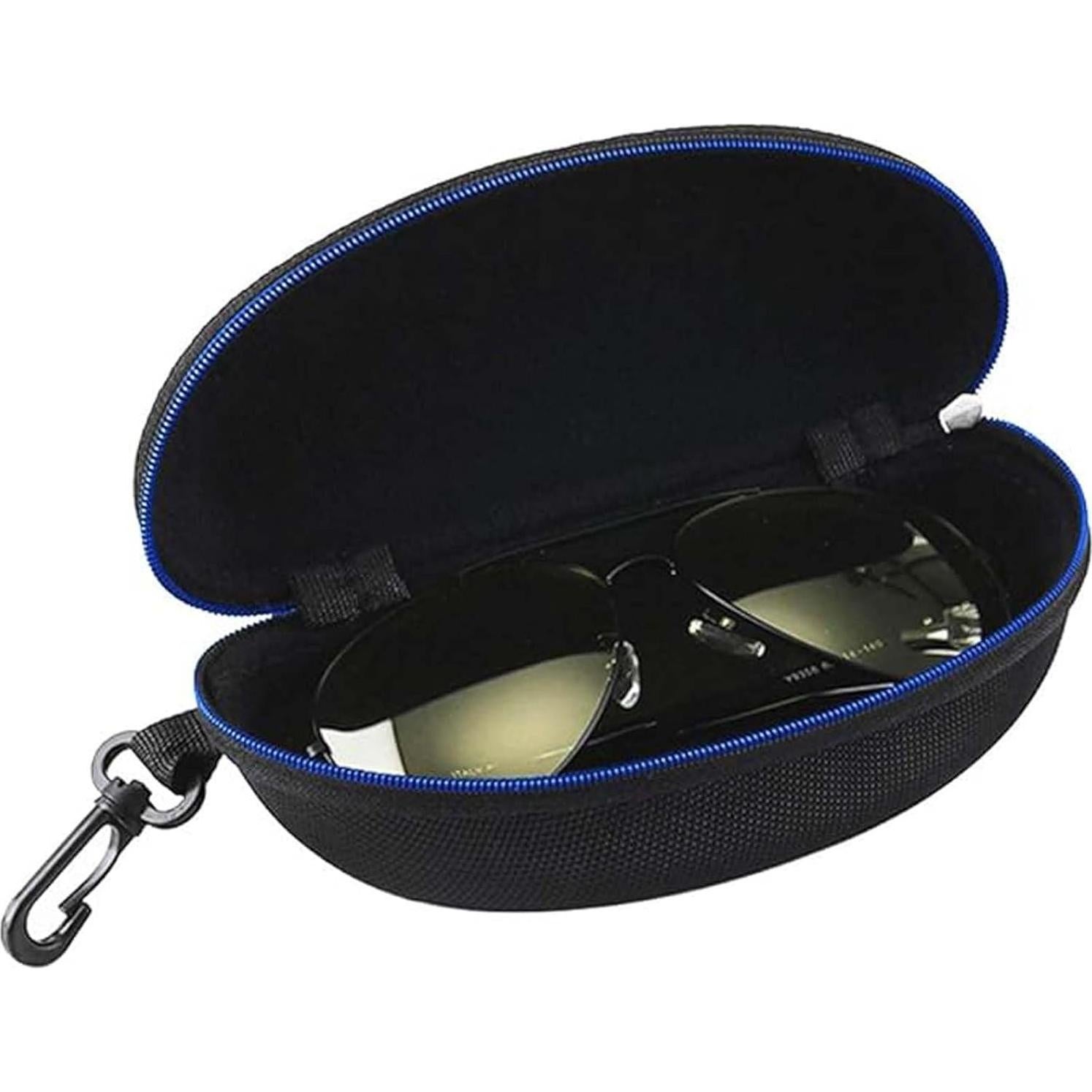 Paquete de 3 estuches para gafas EVA con cremallera azul