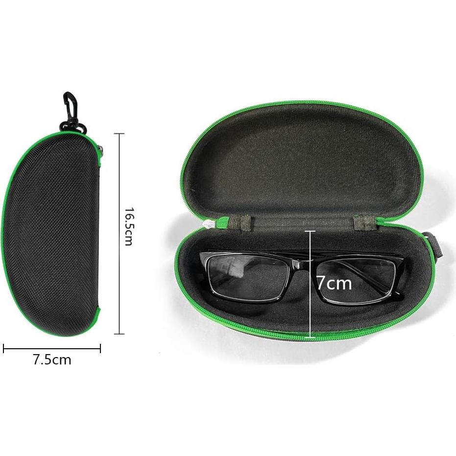 Paquete de 3 estuches verdes para gafas con gancho