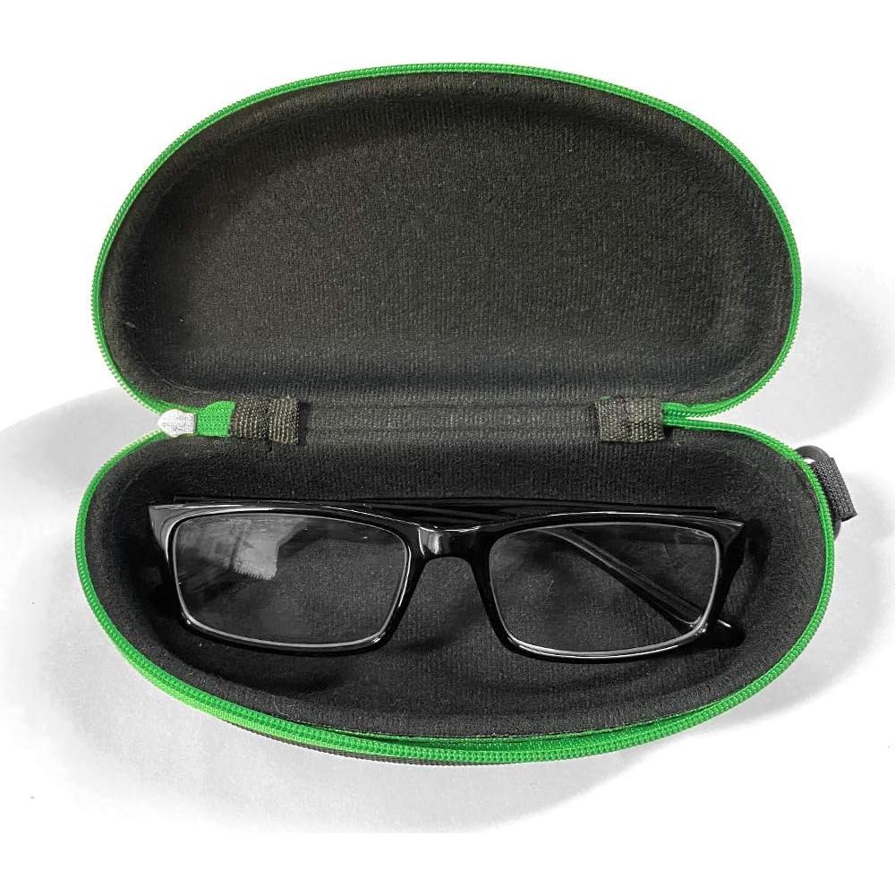 Paquete de 3 estuches verdes para gafas con gancho