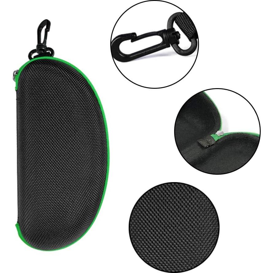 Paquete de 3 estuches verdes para gafas con gancho