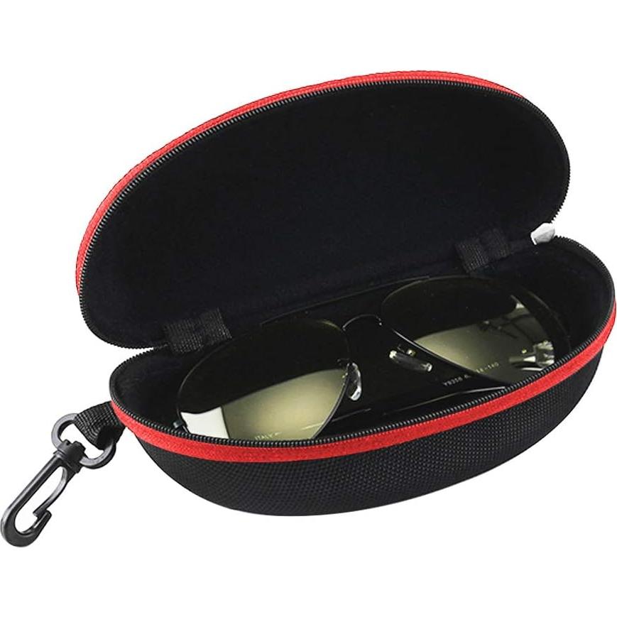 Estuche para Gafas de Sol 3 Piezas EVA con Cremallera Roja