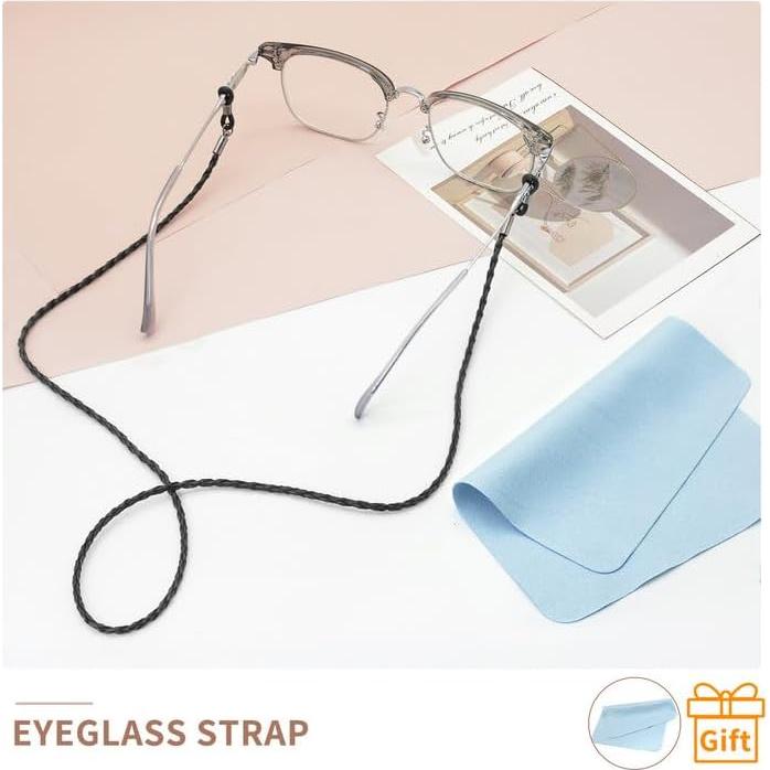 Correa para Gafas BILIONE 6 Pcs Cuero Negro Ajustable