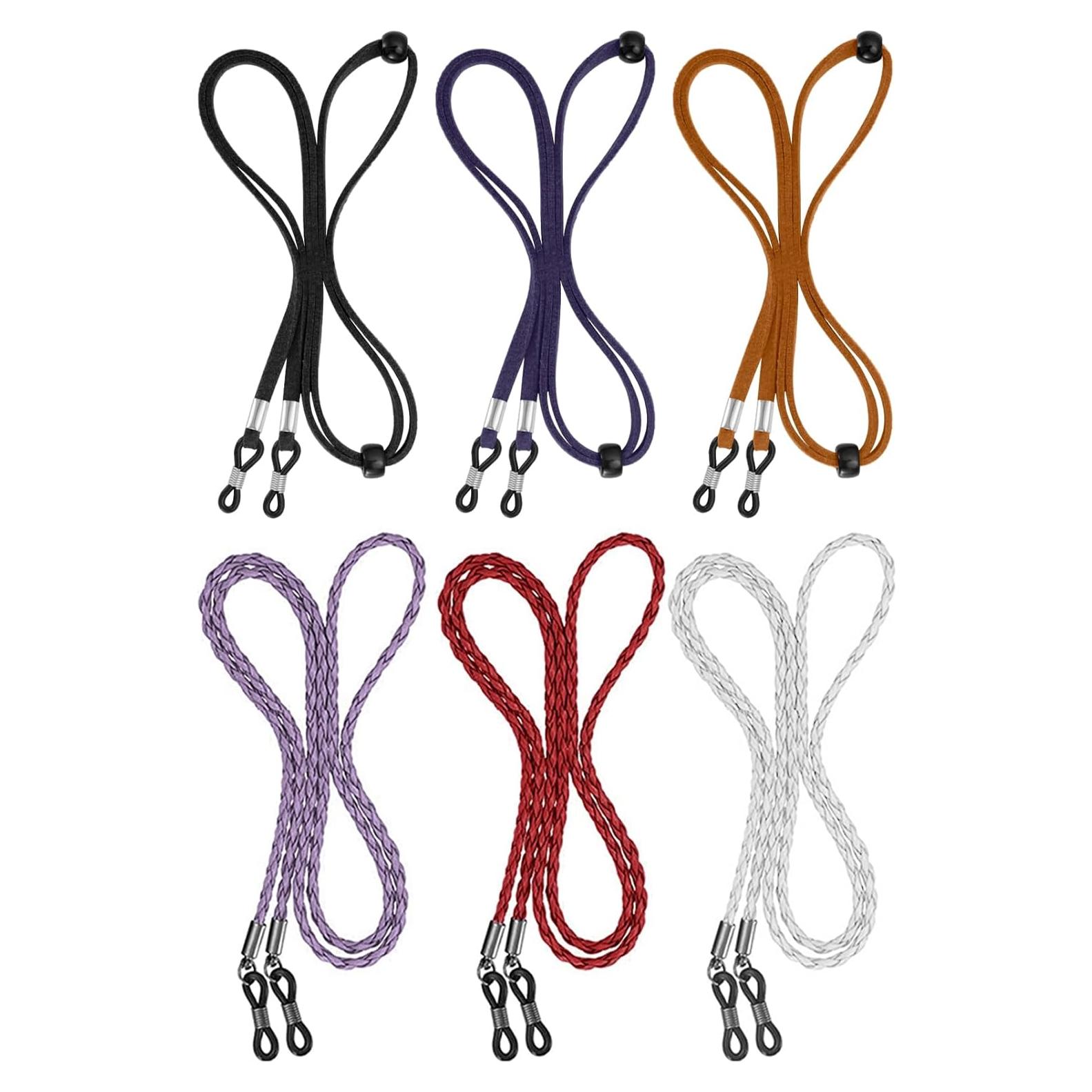 Correa para Gafas BILIONE 6 Pcs Cuero Ajustable Negro