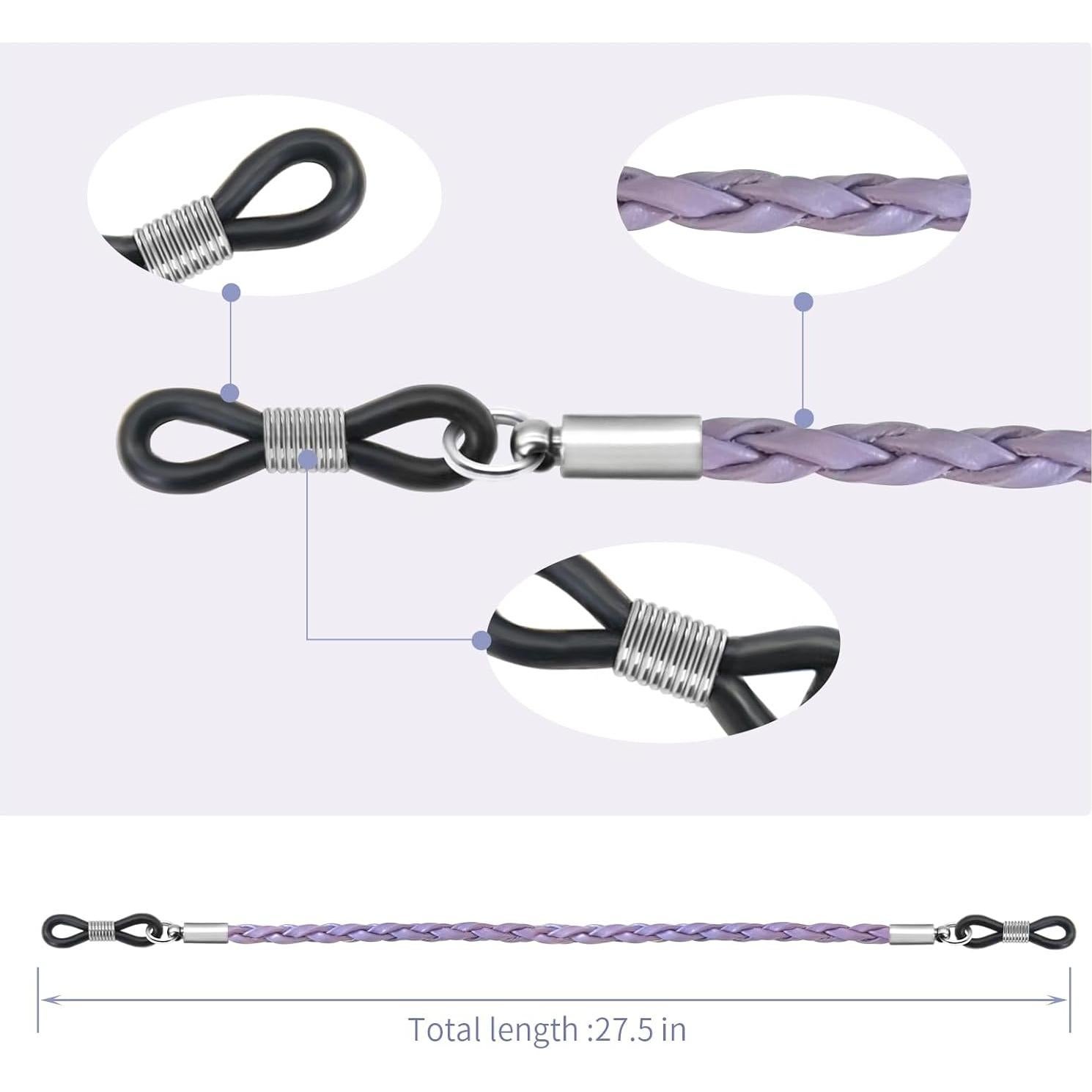 Correa para Gafas BILIONE 6 Pcs Cuero Ajustable Negro