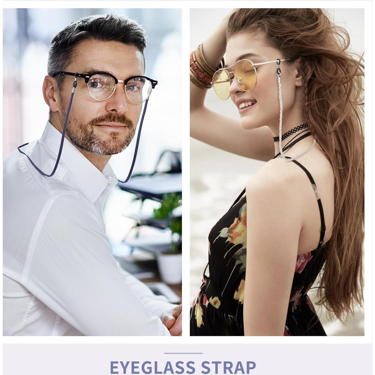 Correa para Gafas BILIONE 6 Pcs Cuero Ajustable Negro