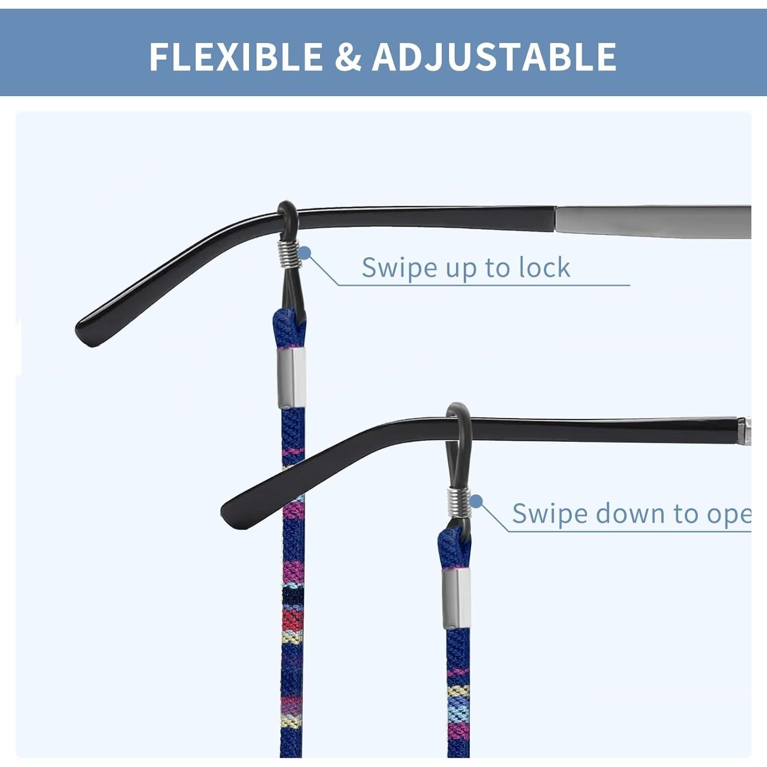 Correa para Gafas BILIONE 6 Pcs Cuero Azul Oscuro