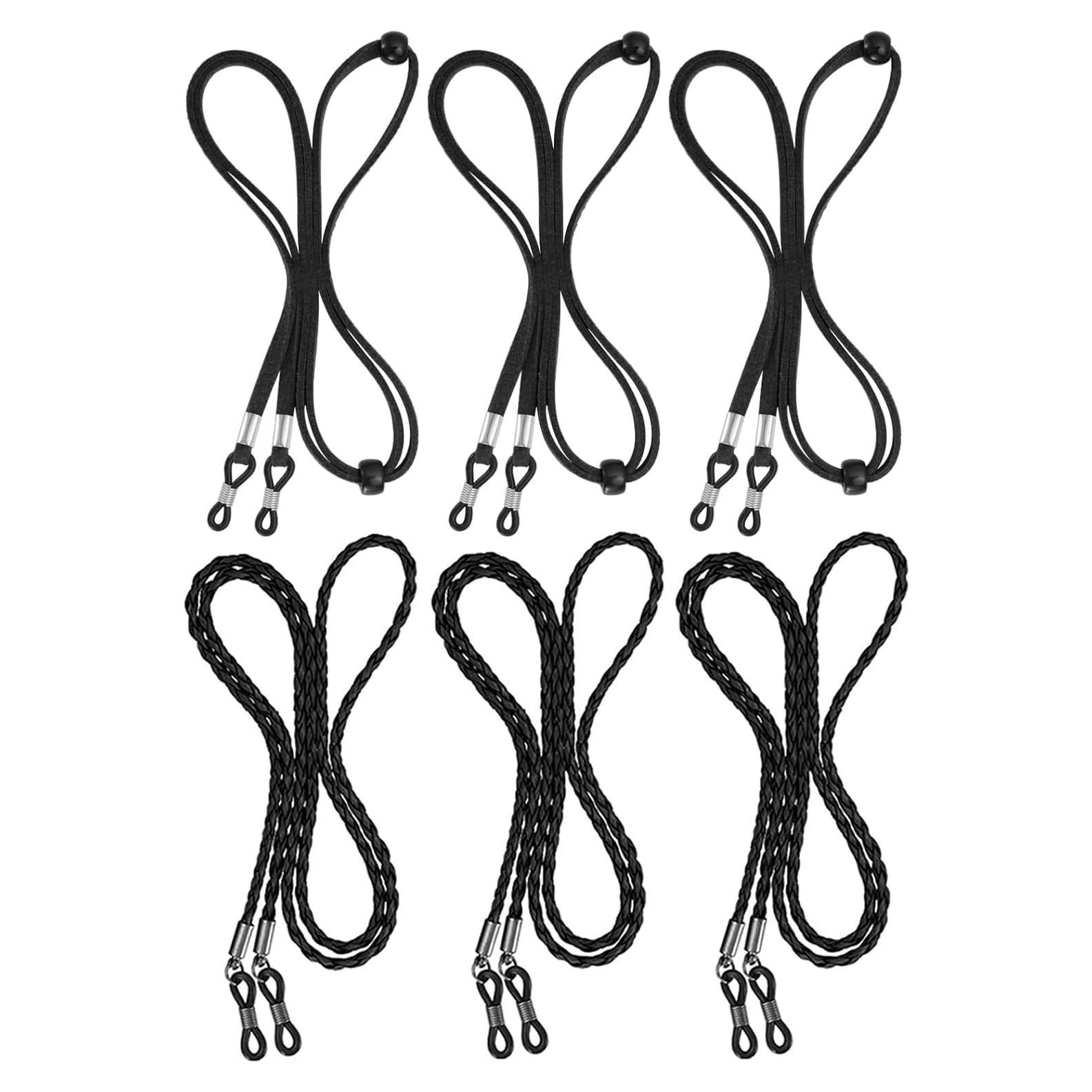 Correa para Gafas BILIONE 6 Pcs Cuero Negro Ajustable