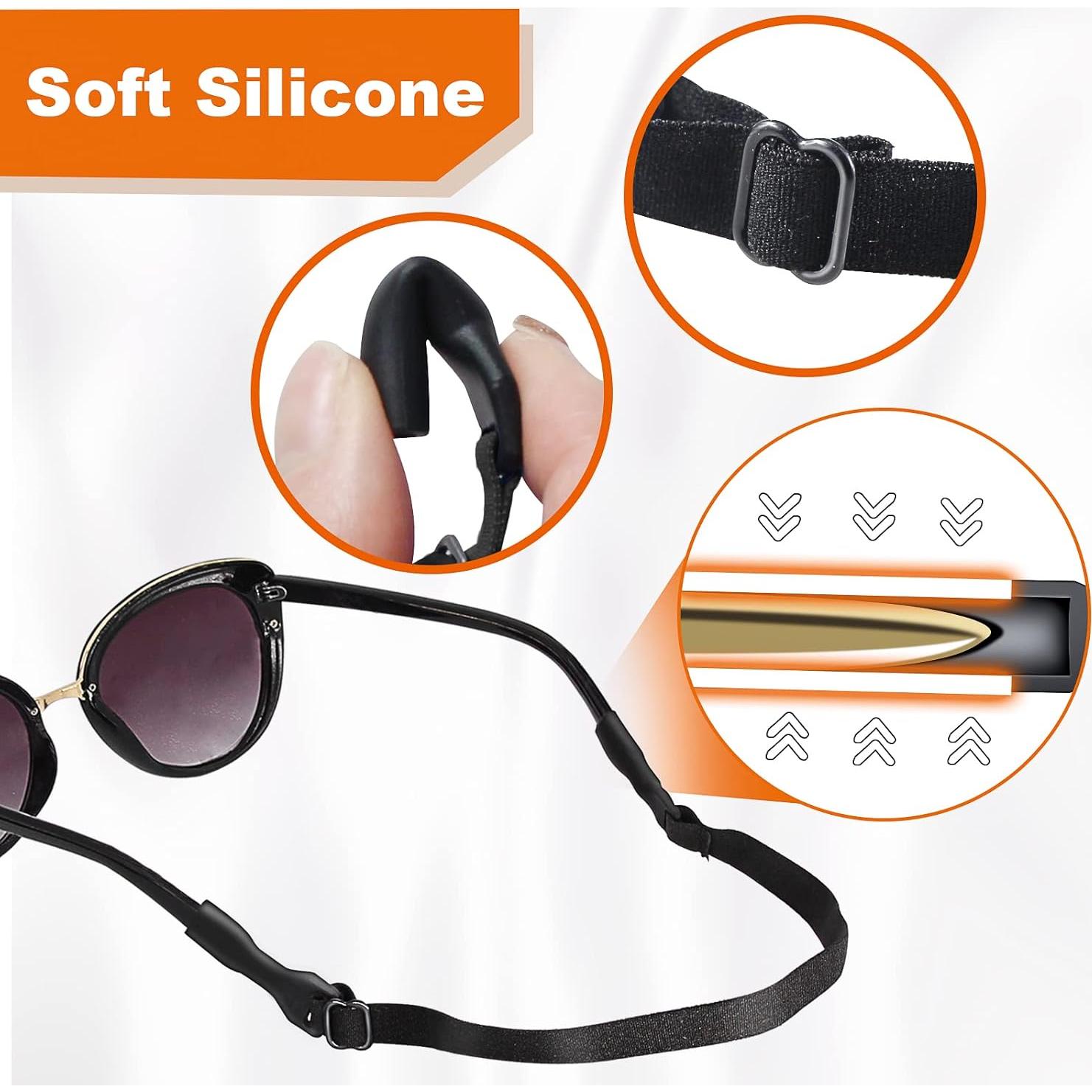 Correa Ajustable para Gafas - 6 Piezas Unisex Negro