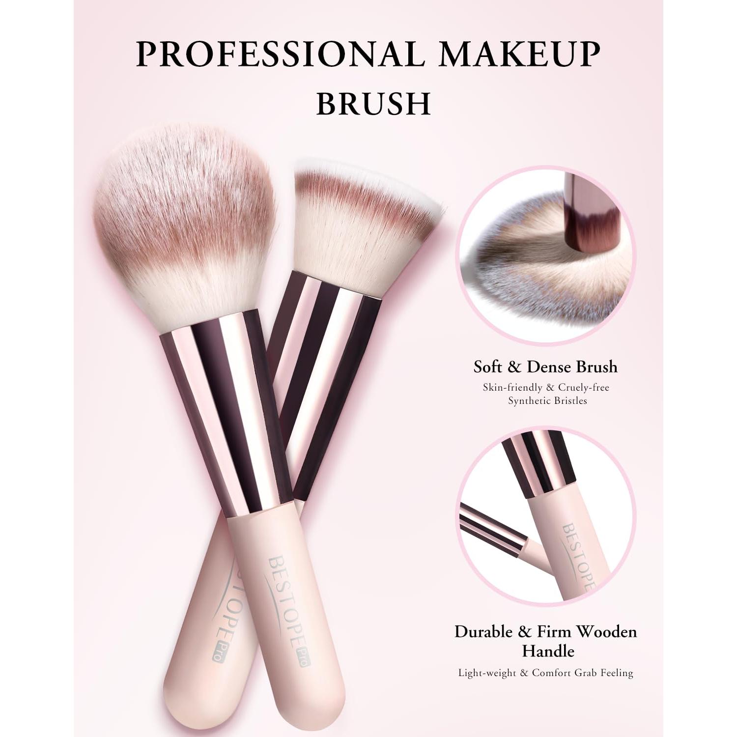 Juego de Pinceles de Maquillaje BESTOPE 20 Piezas Rosa