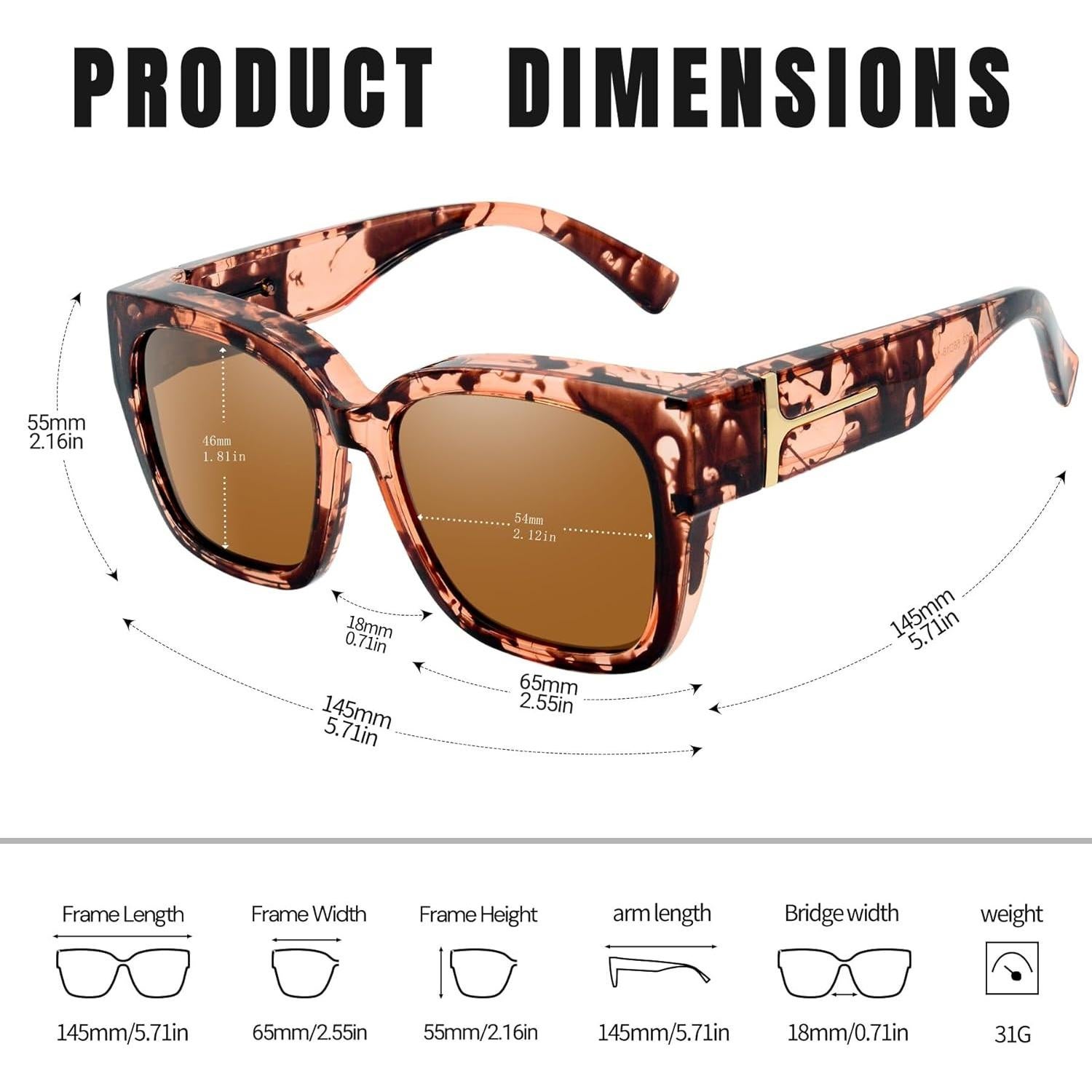 Gafas de Sol KANASTAL Polarizadas UV400 para Prescripción