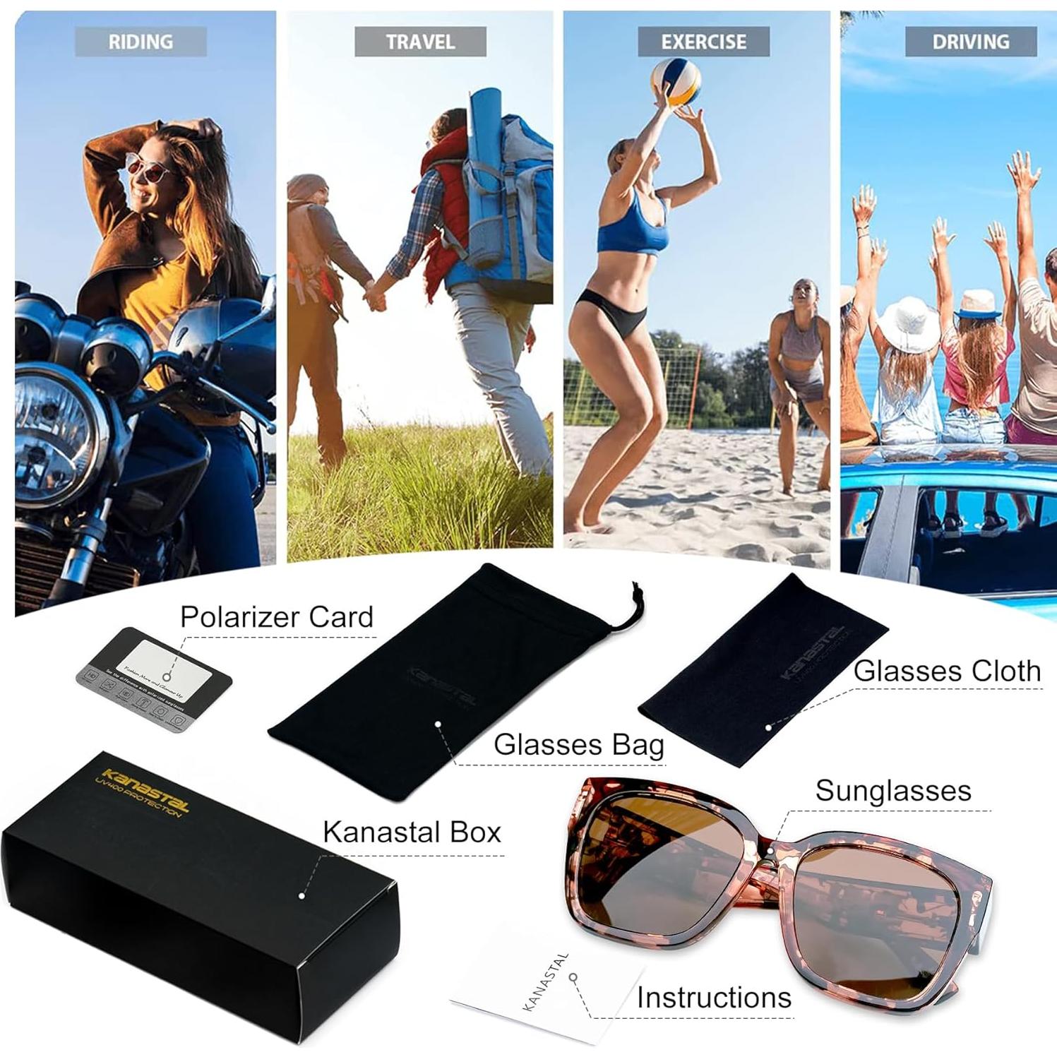 Gafas de Sol KANASTAL Polarizadas UV400 para Prescripción