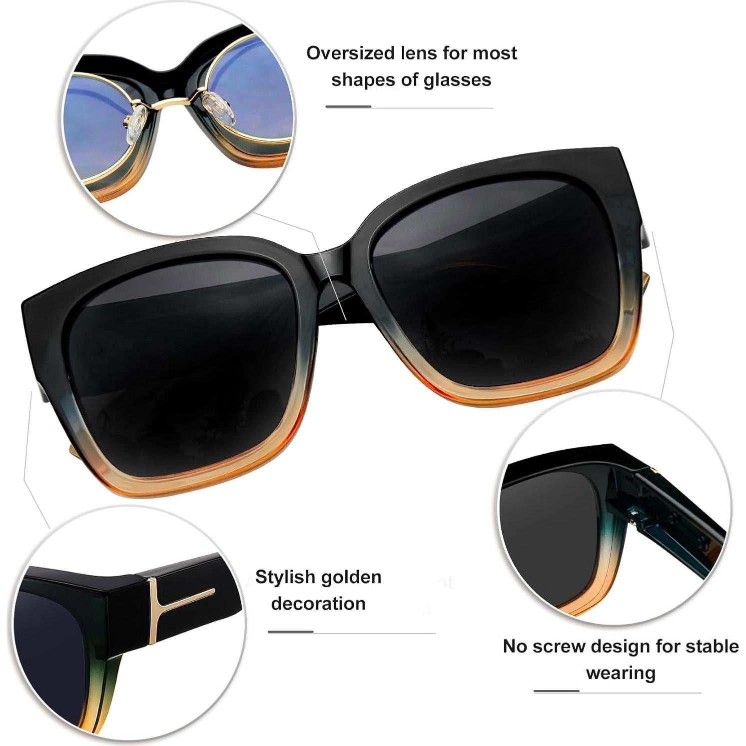 Gafas de Sol KANASTAL Polarizadas UV400 Cuadradas Unisex