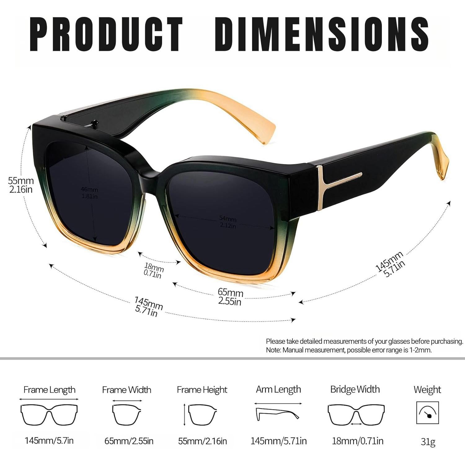 Gafas de Sol KANASTAL Polarizadas UV400 Cuadradas Unisex