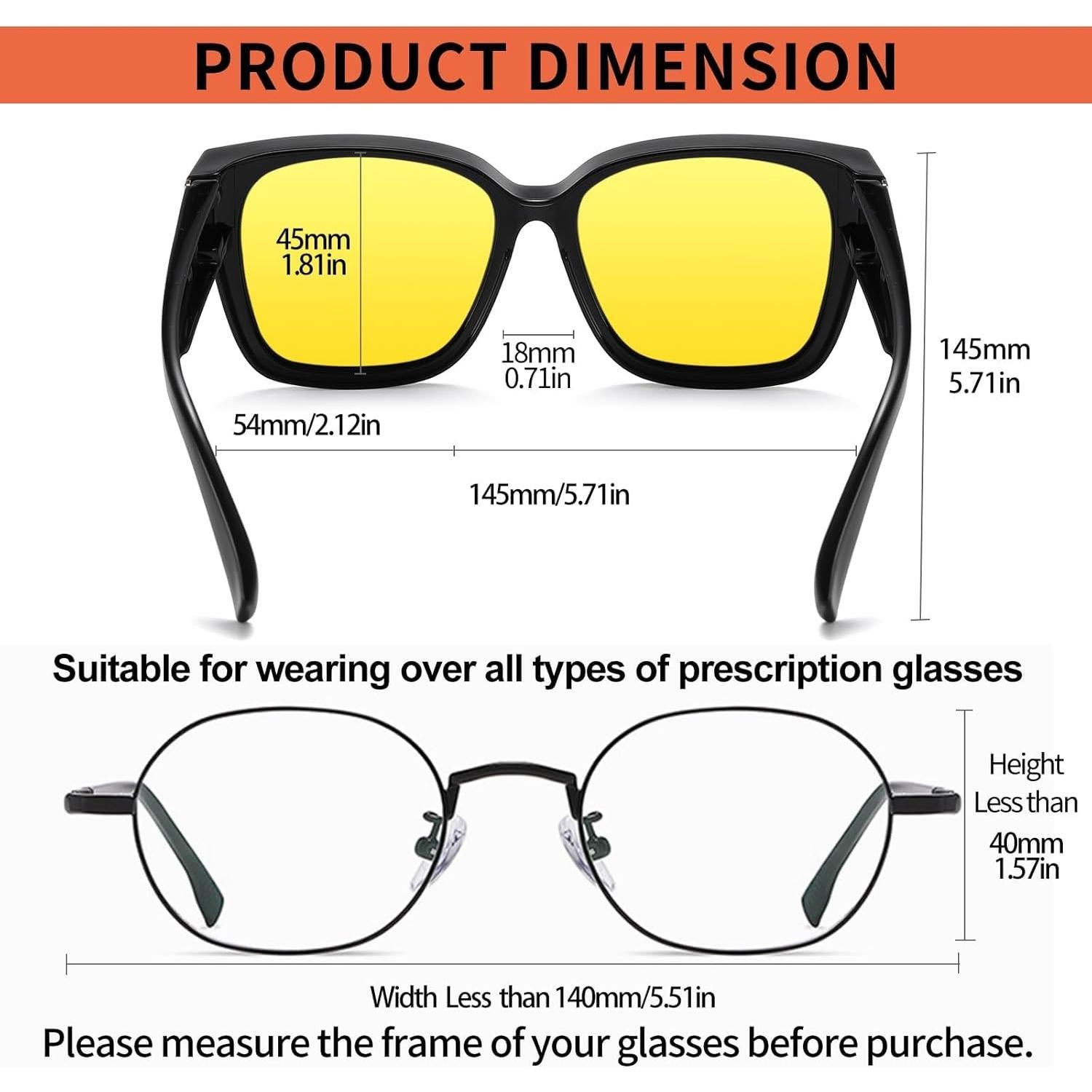 KANASTAL Gafas de Sol Polarizadas UV400 para Sobre Gafas