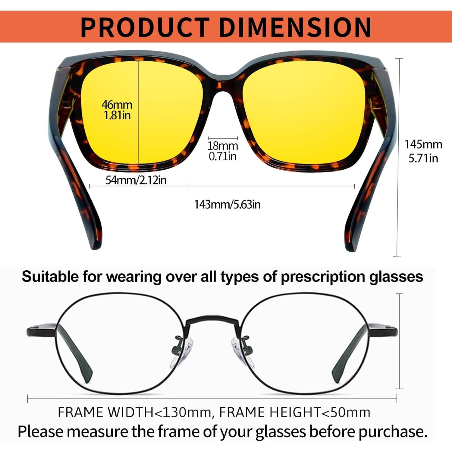KANASTAL Gafas de Sol Polarizadas UV400 para Sobre Gafas