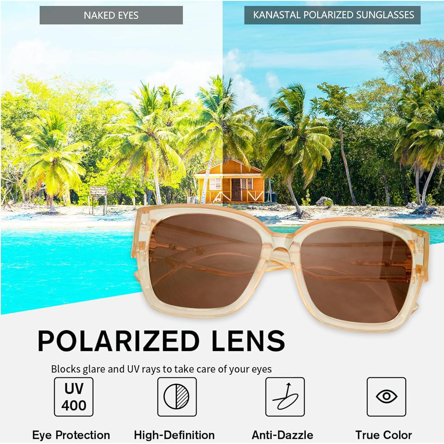 Gafas de Sol KANASTAL Polarizadas UV400 Cuadradas Unisex