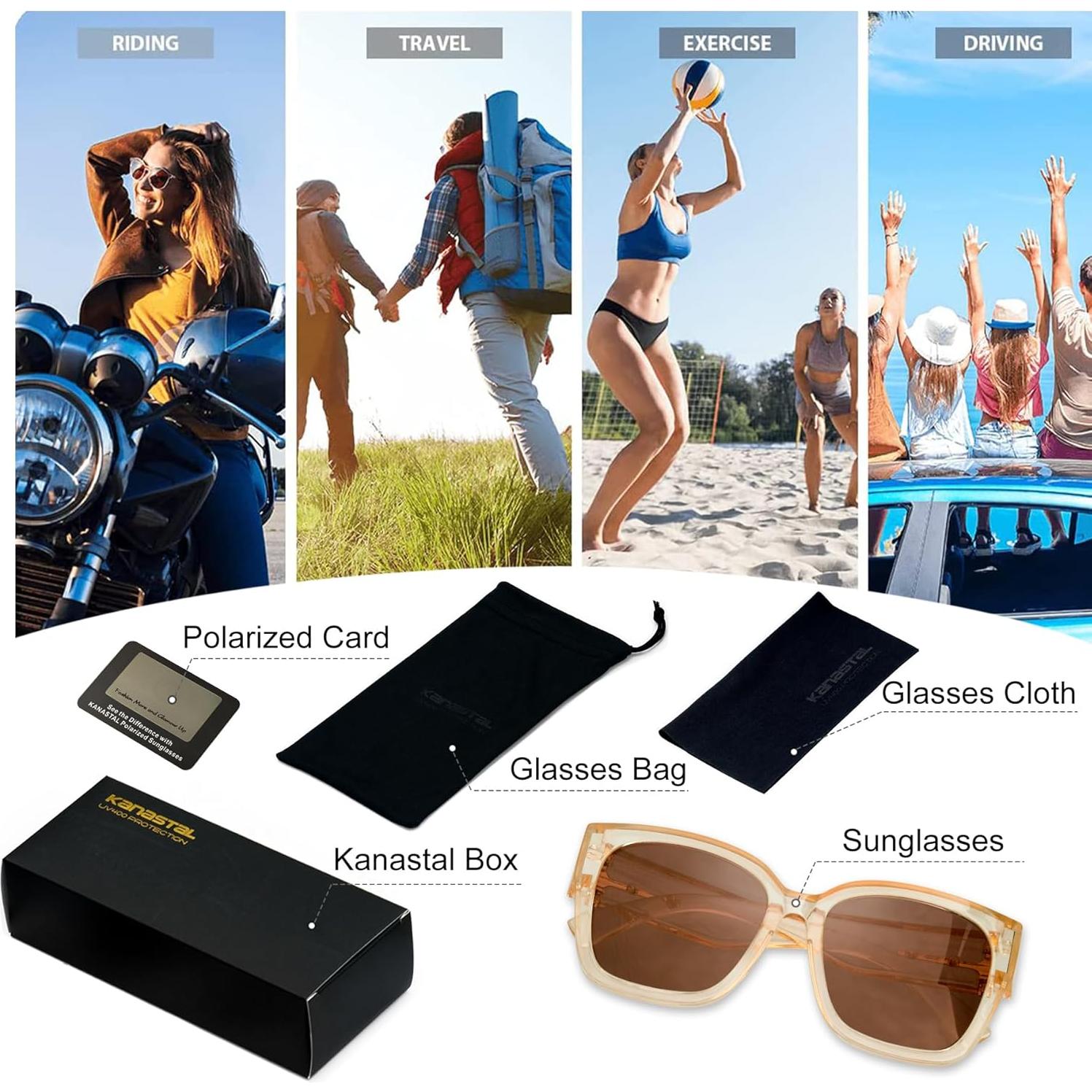 Gafas de Sol KANASTAL Polarizadas UV400 Cuadradas Unisex