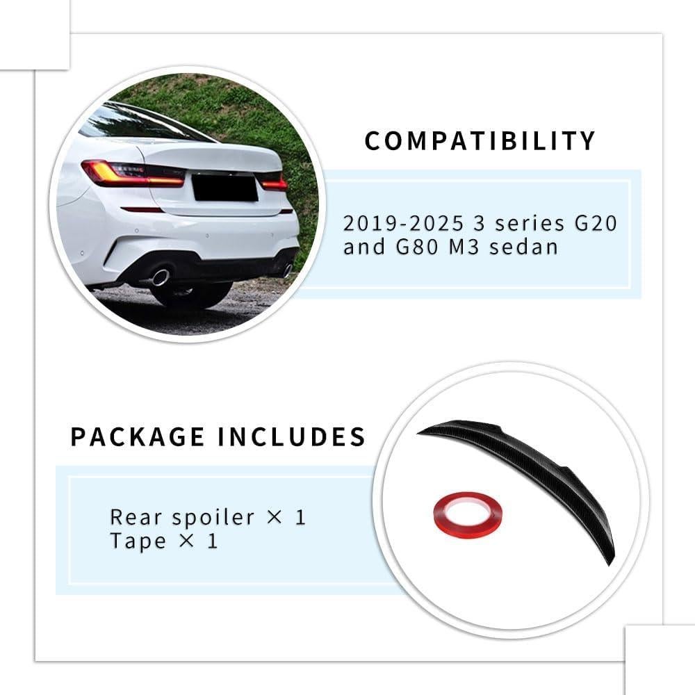 Spoiler trasero PSM fibra de carbono para BMW G20 G80 2019-2026