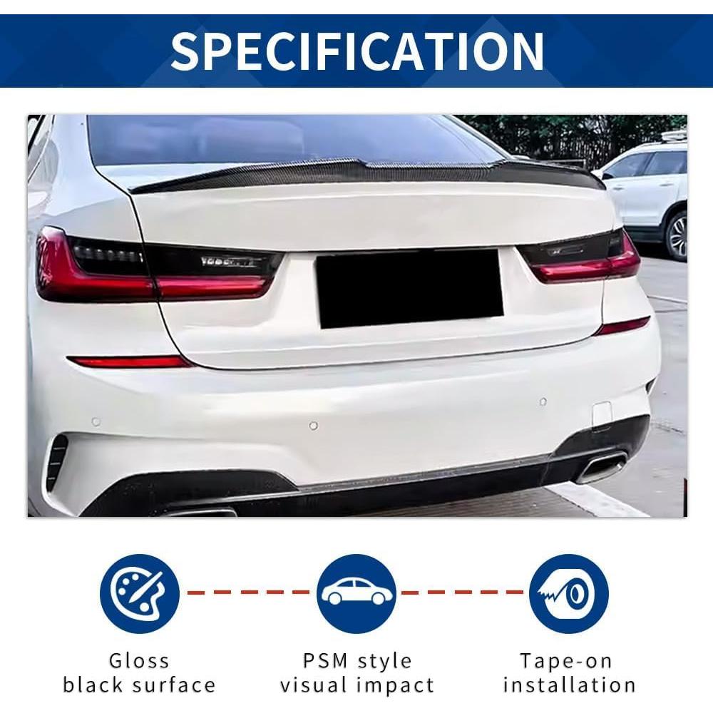 Spoiler trasero PSM fibra de carbono para BMW G20 G80 2019-2026