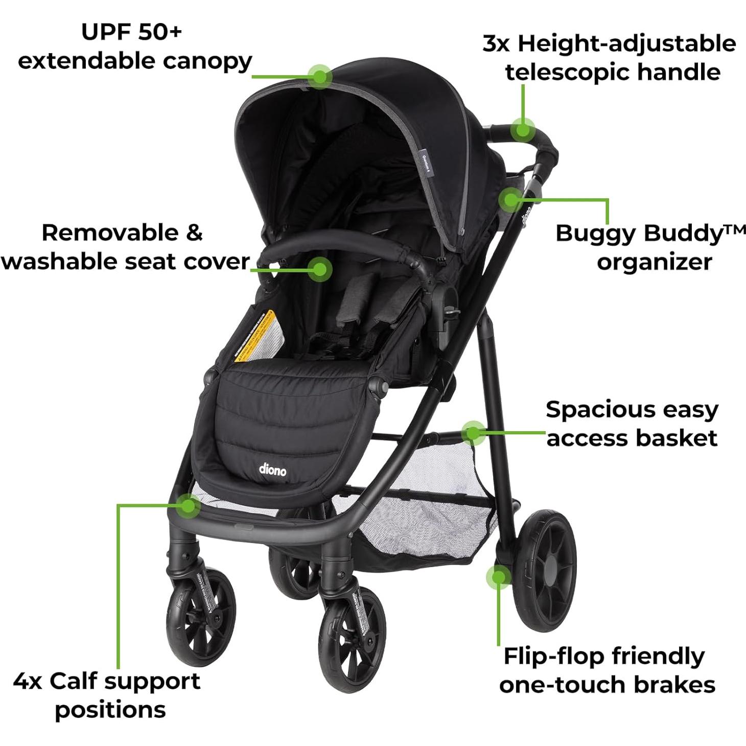 Diono Quantum 4 Sistema de Viaje 3 en 1 Jet Negro