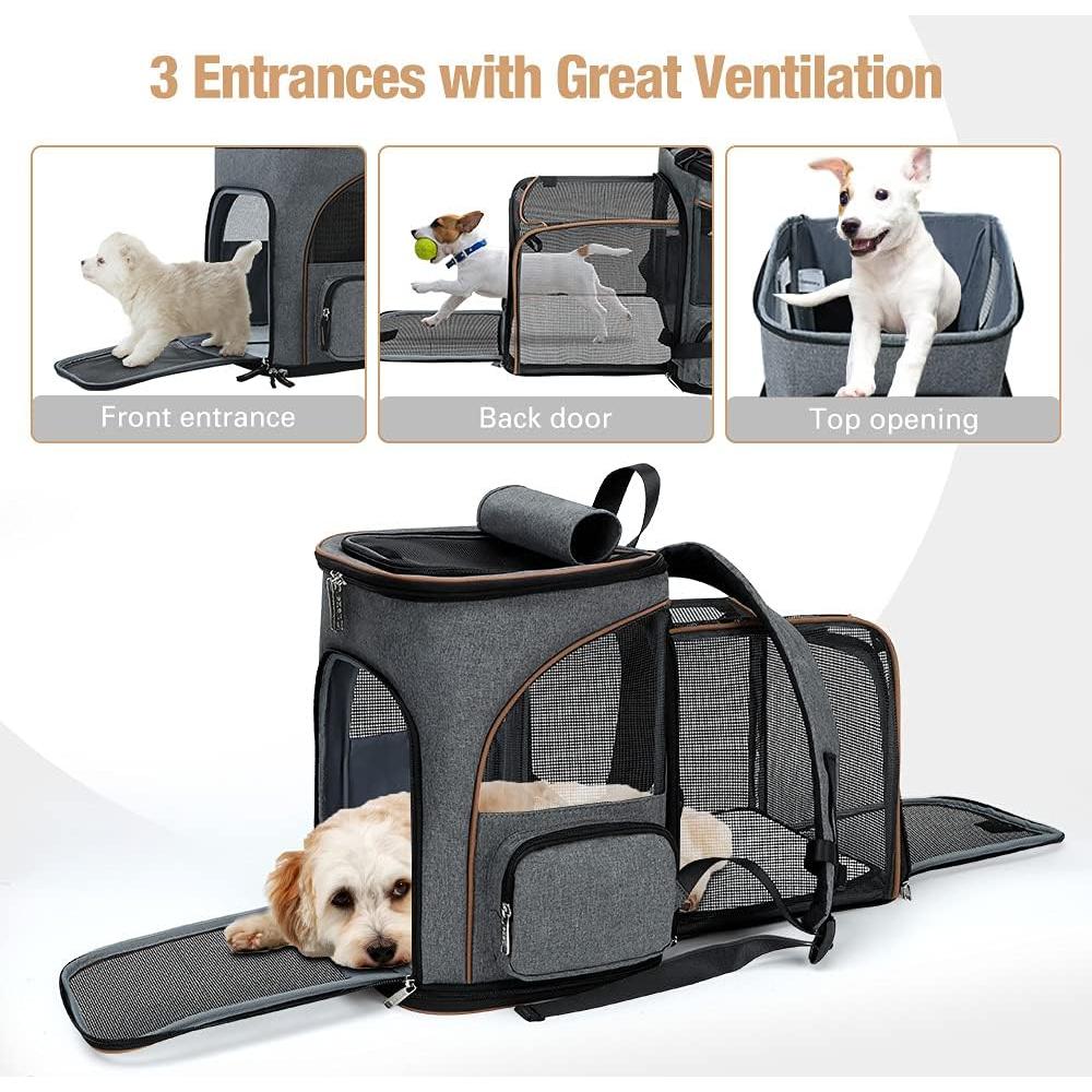 Mochila Transportadora Lekereise Expandible para Gatos Gris