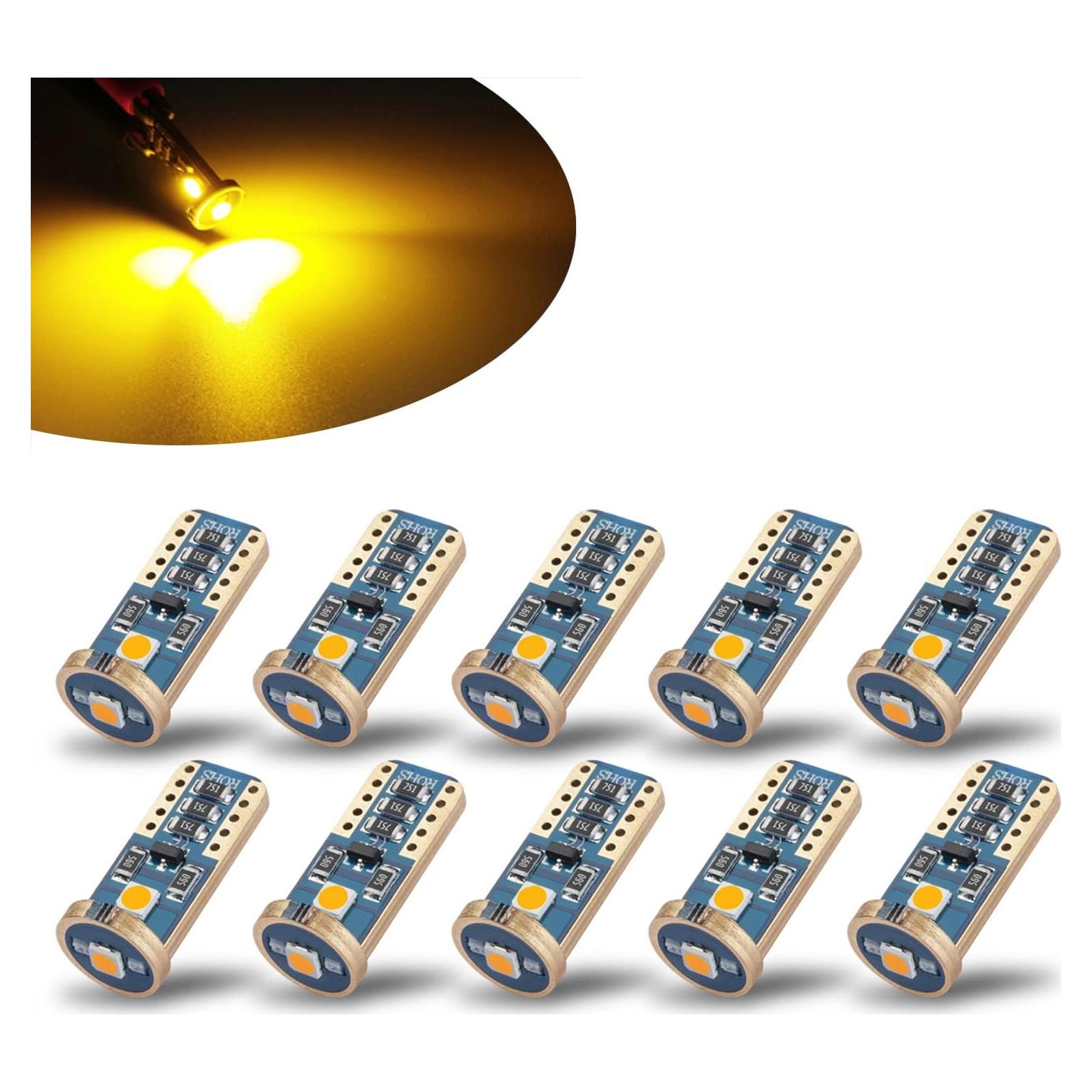 Bombillas LED T10 iBrightstar Ámbar 10 Piezas 1.5W SMD 3030