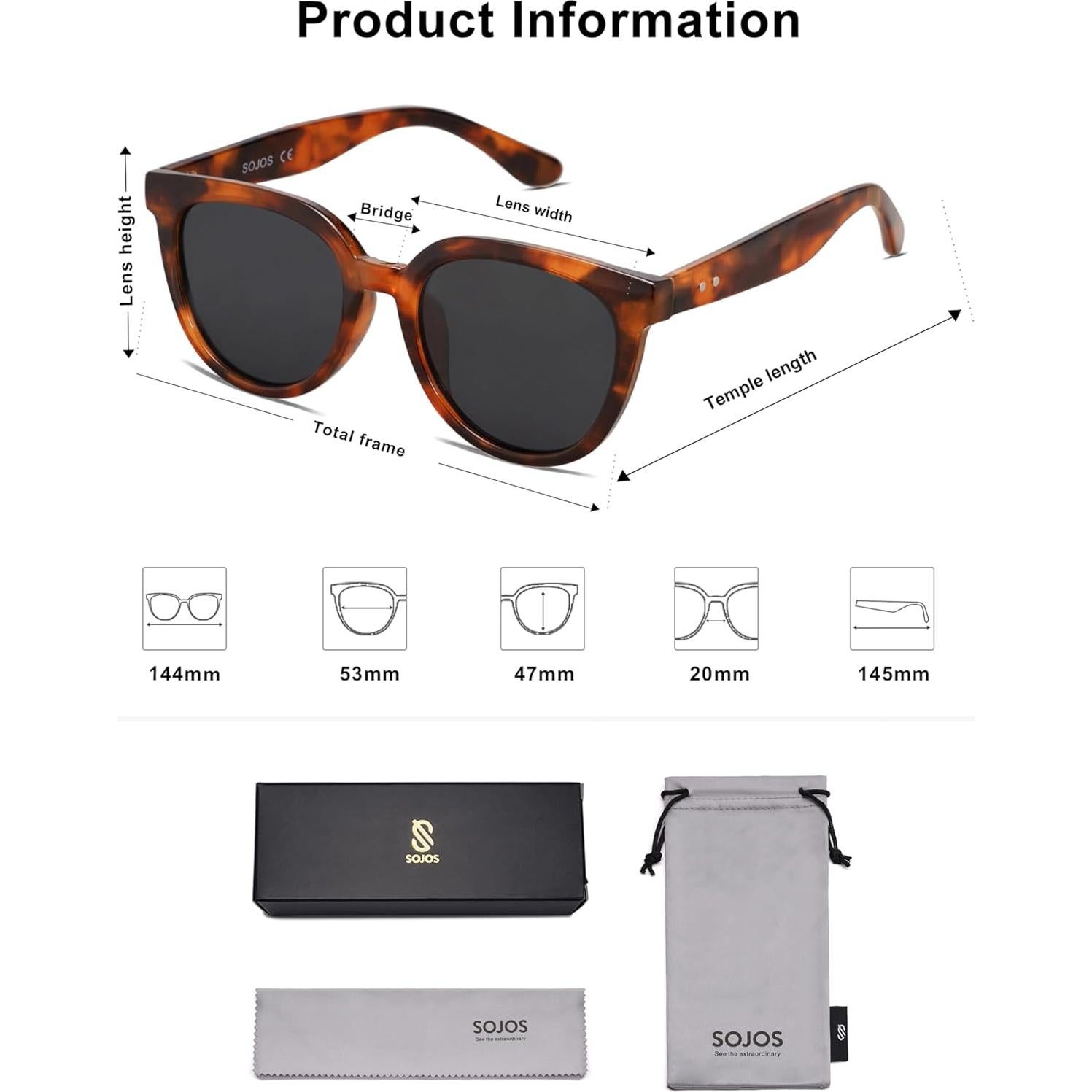 Gafas de sol polarizadas SOJOS Ojo de Gato UV400 para mujeres