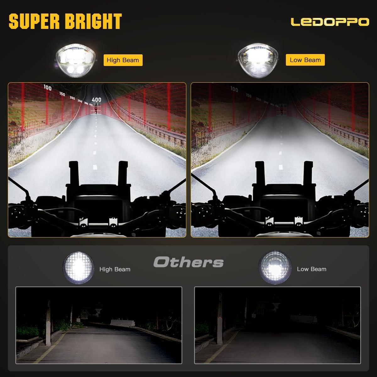 Faro LED para motocicleta 7" LEDOPPO con DRL y ojo demonio