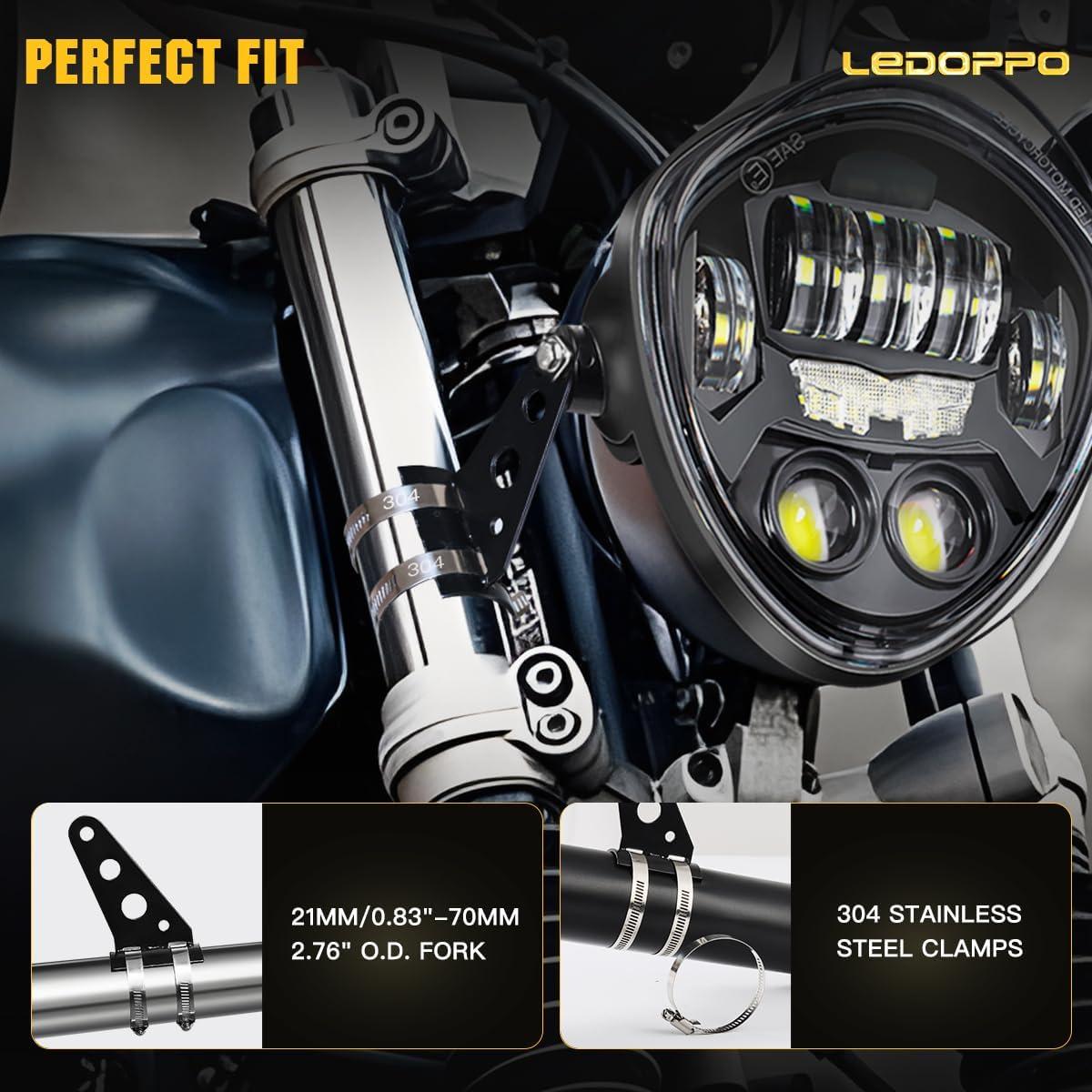 Faro LED para motocicleta 7" LEDOPPO con DRL y ojo demonio