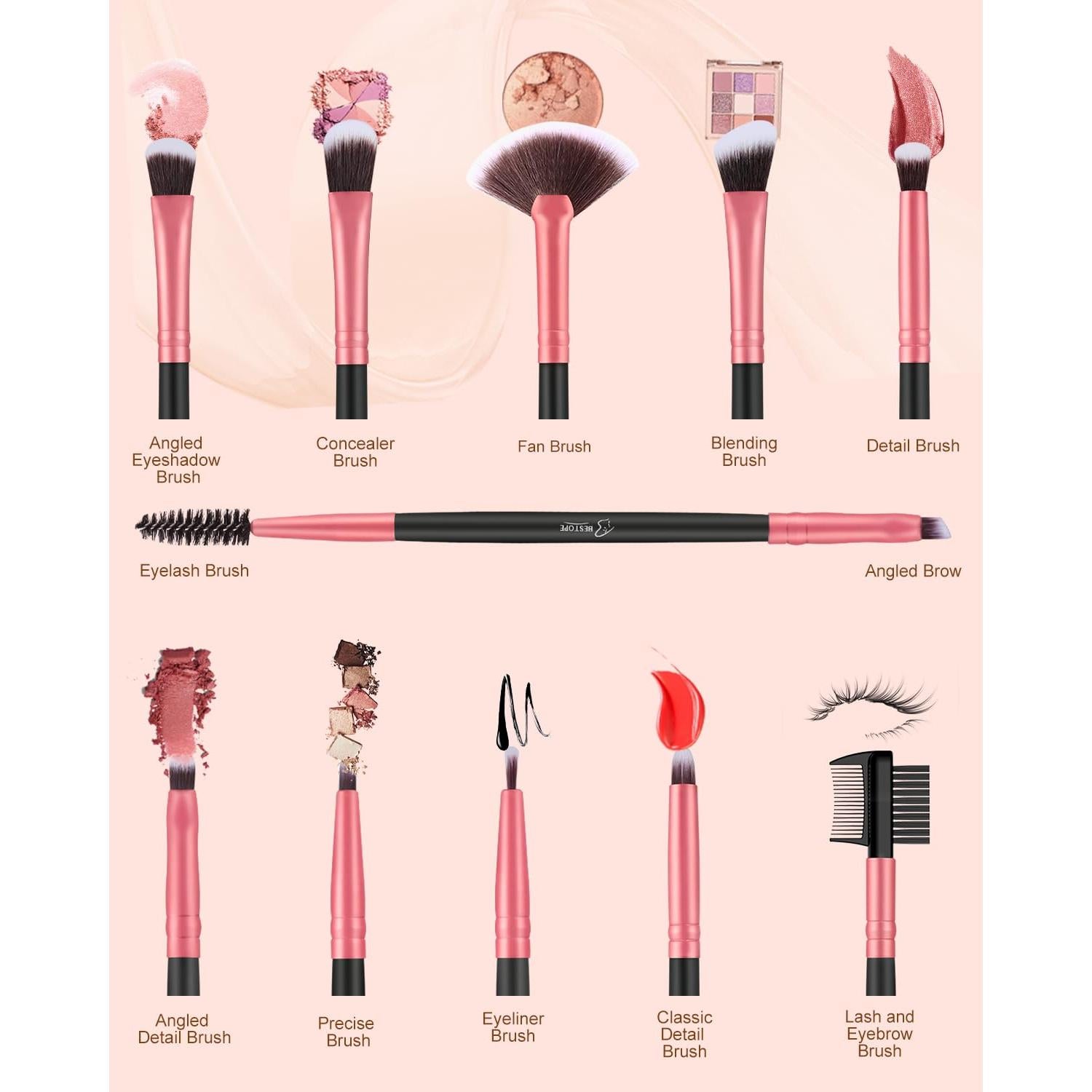 Set de Pinceles de Maquillaje BESTOPE PRO 16 Piezas Sintéticos